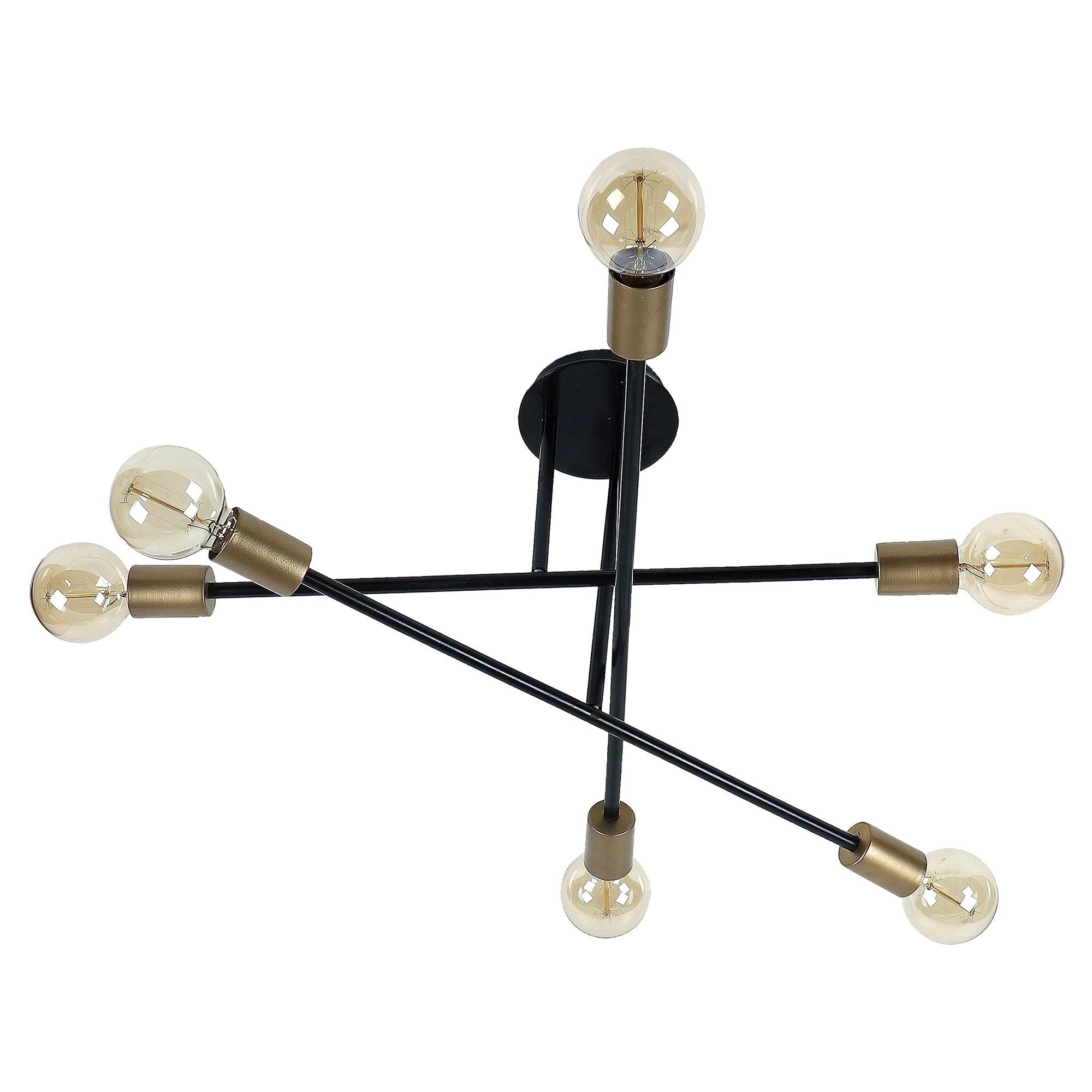 Six Head Sputnik Black Mordern Chandelier By SS Lightings - Ouch Cart