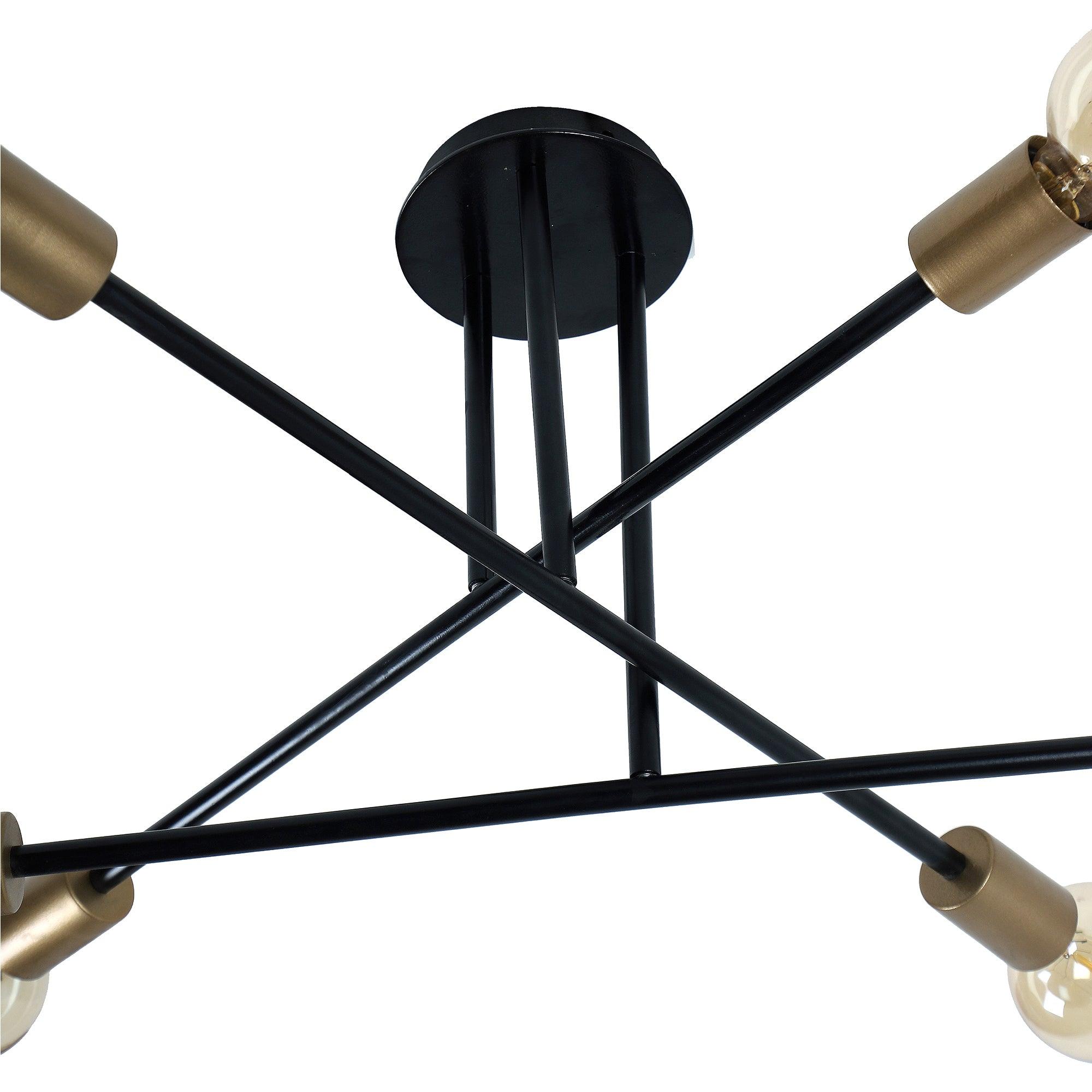Six Head Sputnik Black Mordern Chandelier By SS Lightings - Ouch Cart