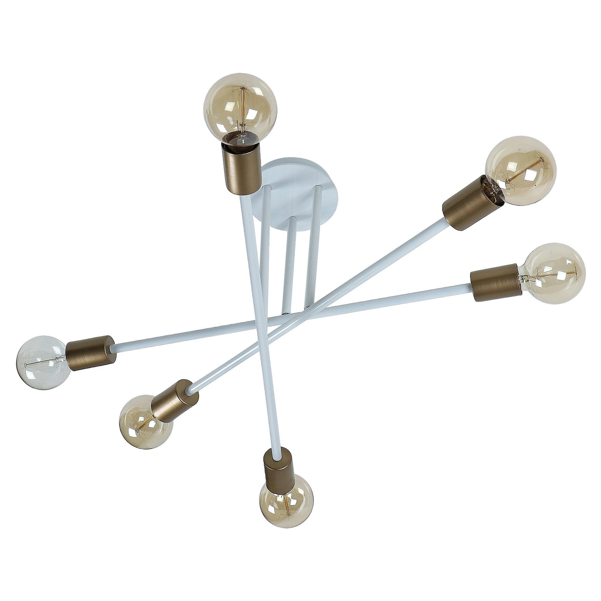 Six Head Sputnik White Mordern Chandelier By SS Lightings - Ouch Cart