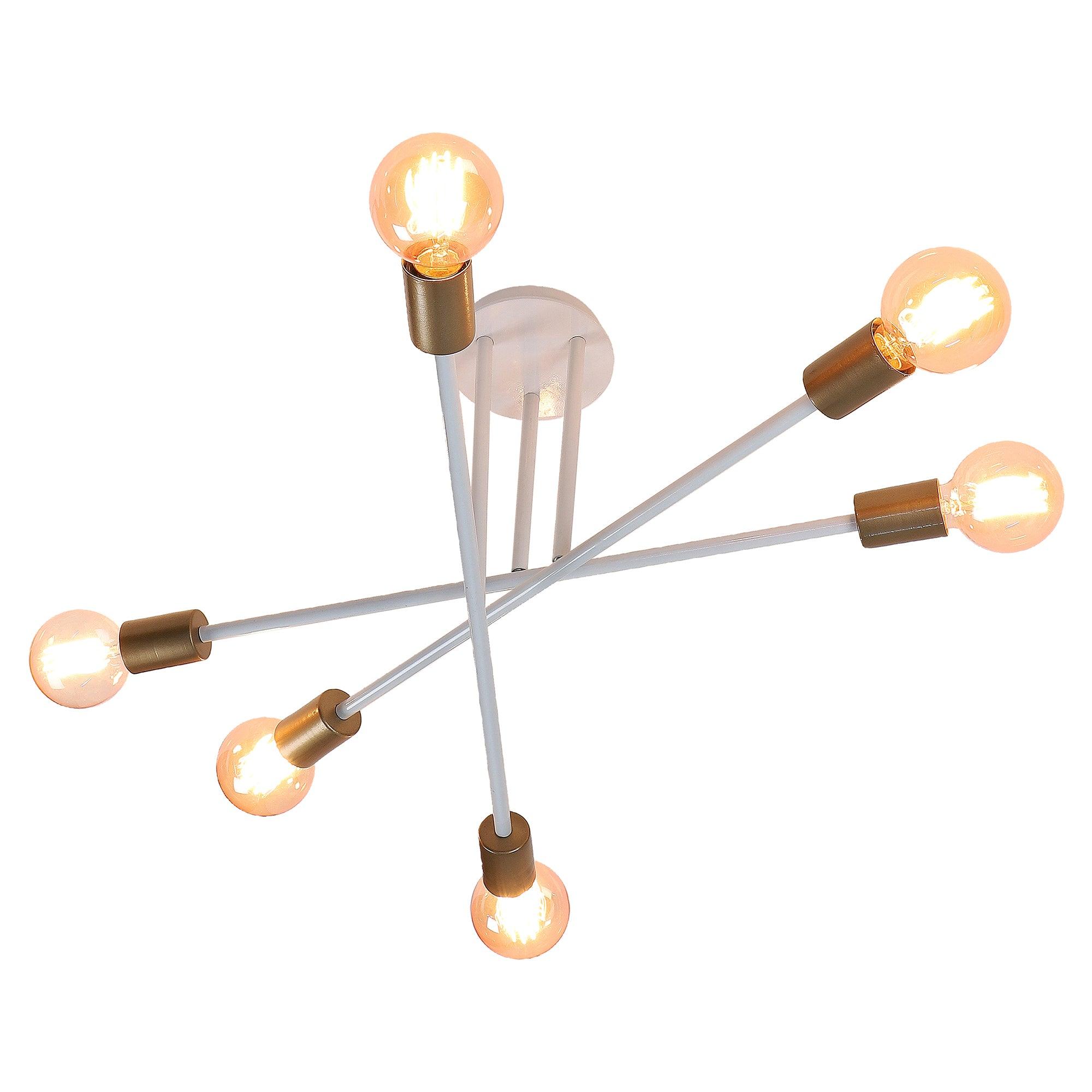 Six Head Sputnik White Mordern Chandelier By SS Lightings - Ouch Cart