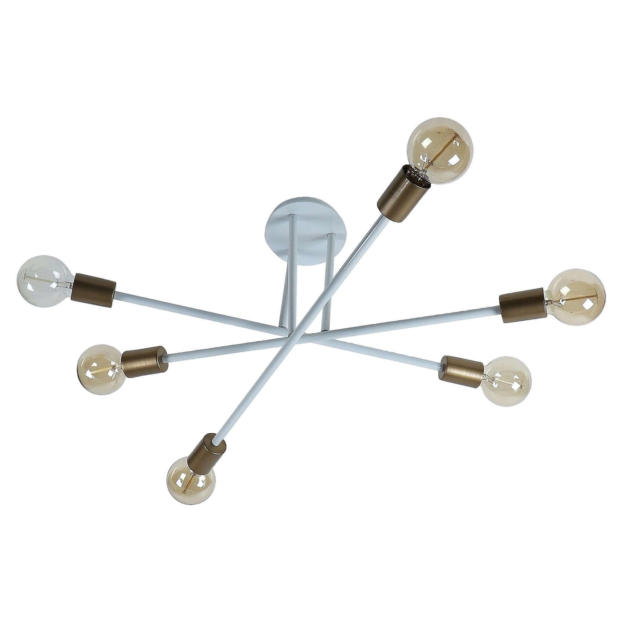 Six Head Sputnik White Mordern Chandelier By SS Lightings - Ouch Cart