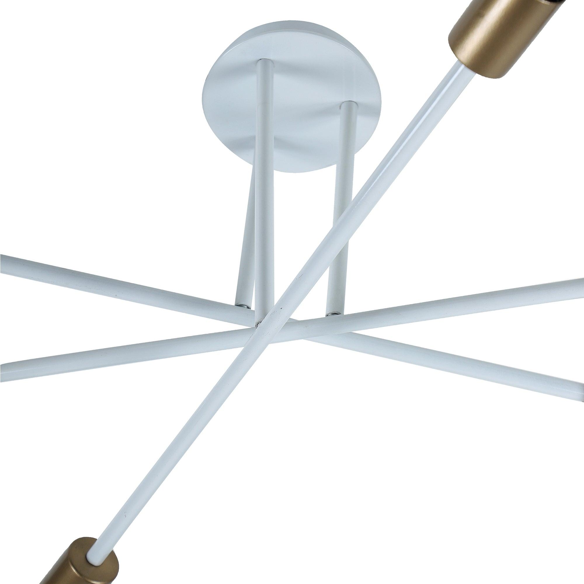 Six Head Sputnik White Mordern Chandelier By SS Lightings - Ouch Cart