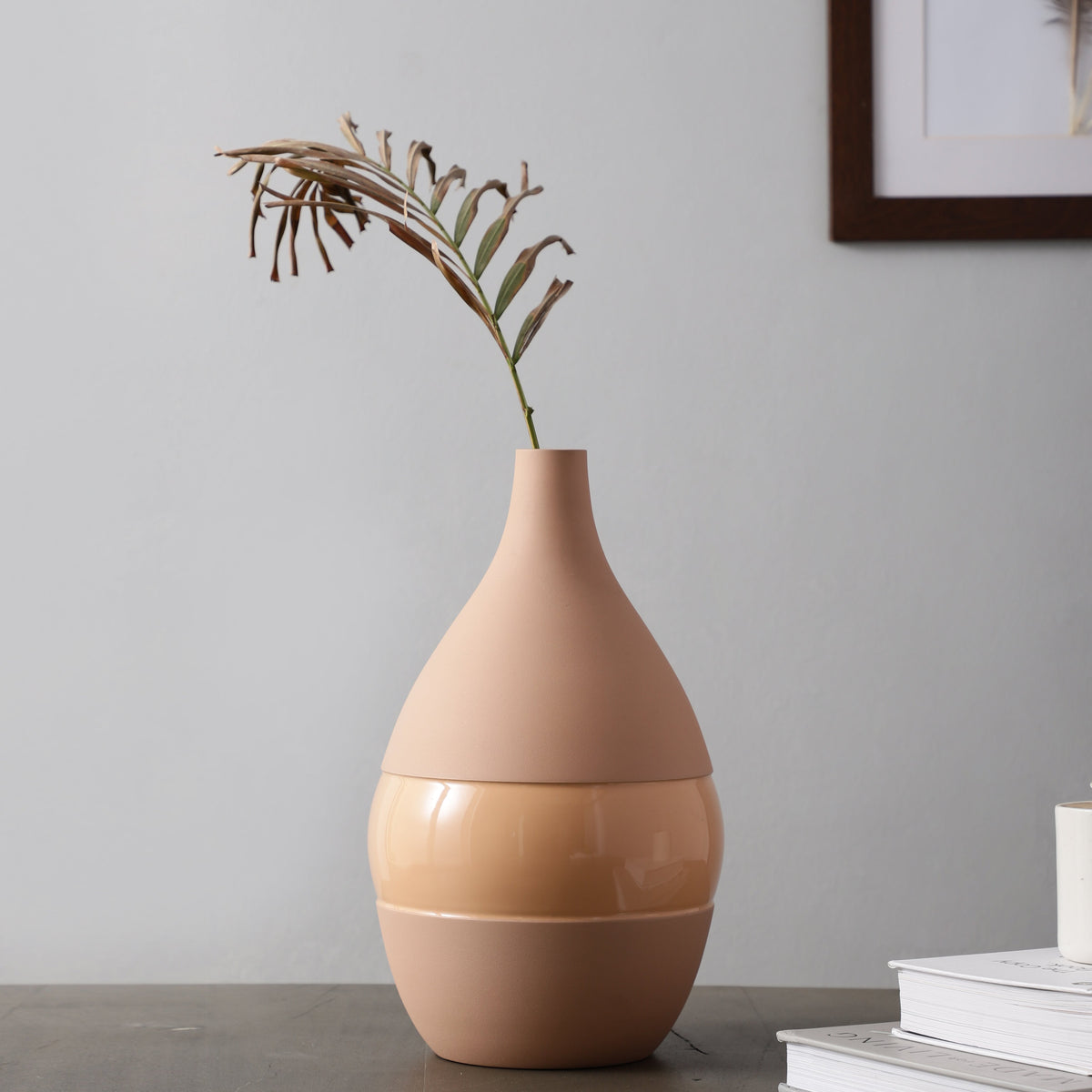 Vesera Peach Enamel Vase Large M.M.I. OVERSEAS