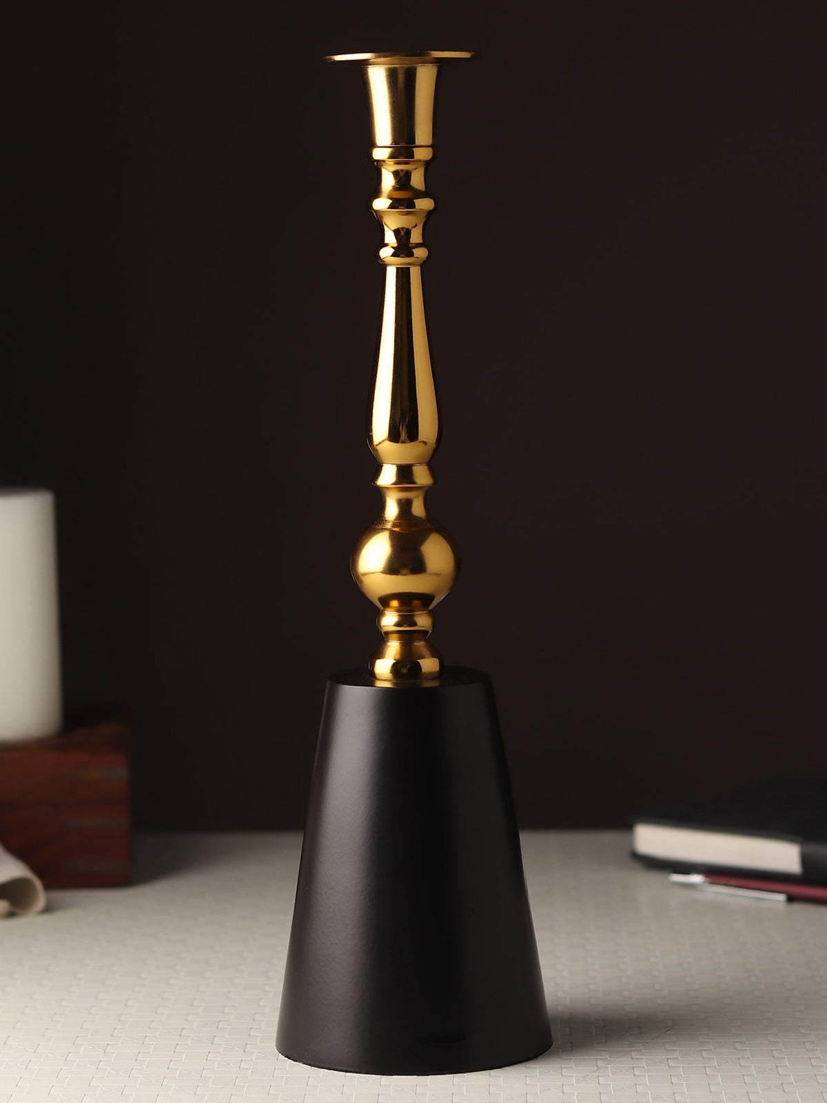 Valora Gold Candle Holder Large M.M.I. OVERSEAS