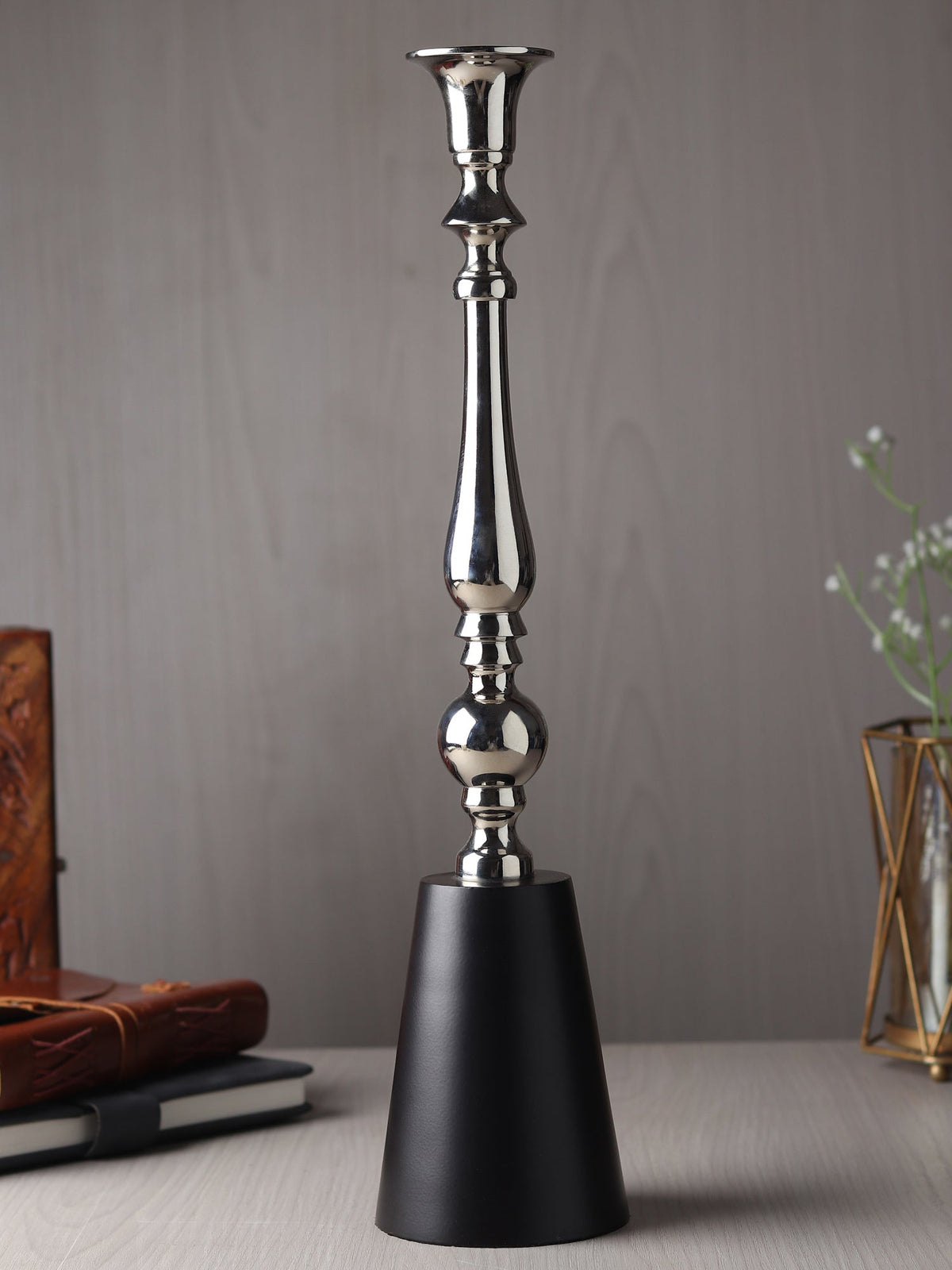 Valora Silver Candle Holder Large M.M.I. OVERSEAS