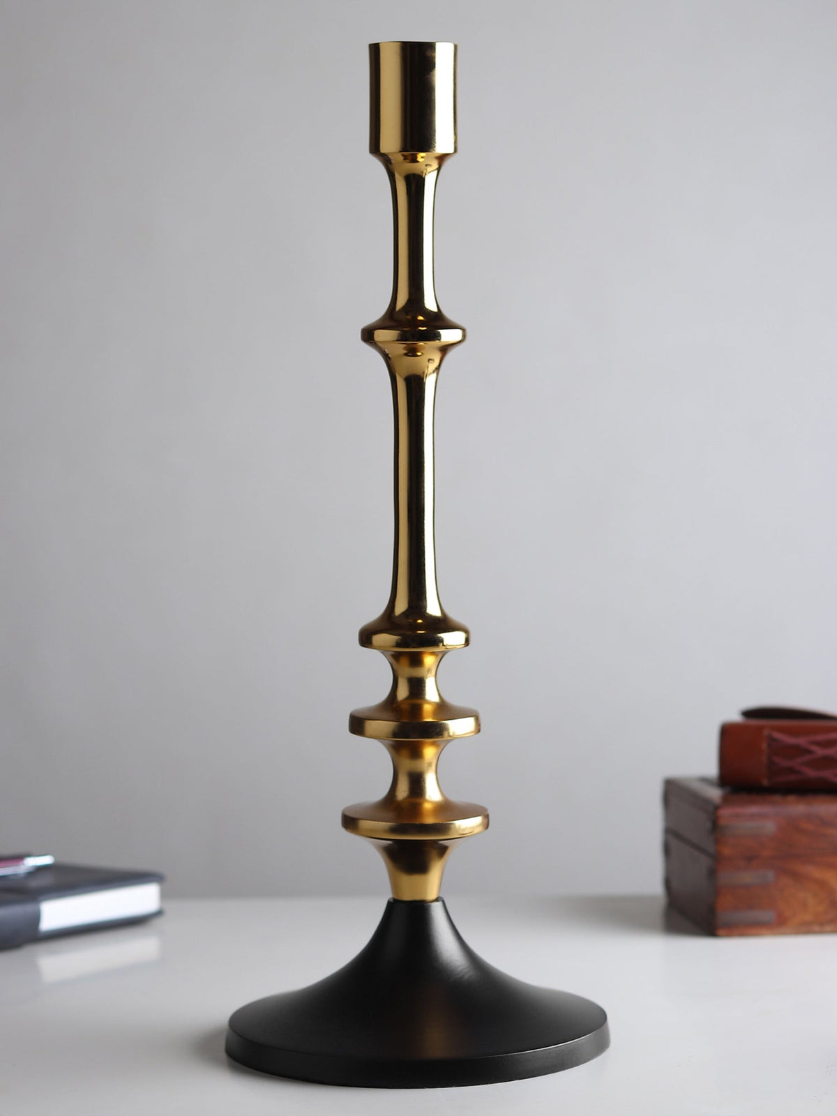 Aristea Gold Candle Holder Large M.M.I. OVERSEAS
