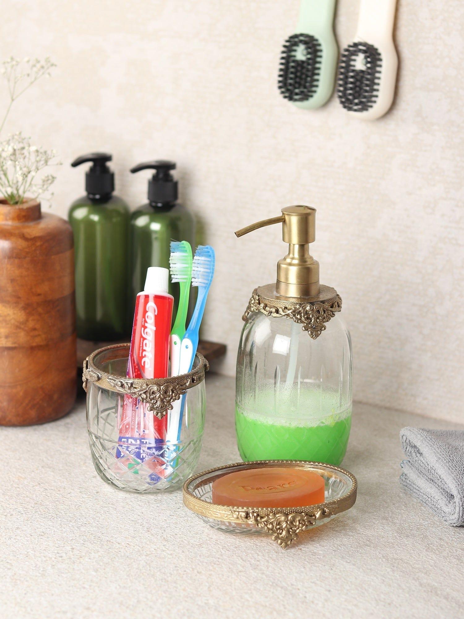 Regal Brass Accents Bathroom Set in Antique Gold Finish - Ouch Cart