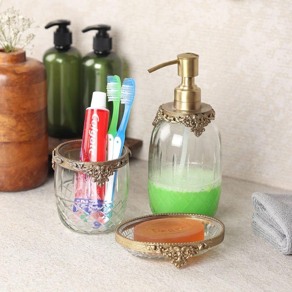 Regal Brass Accents Bathroom Set in Antique Gold Finish - Ouch Cart