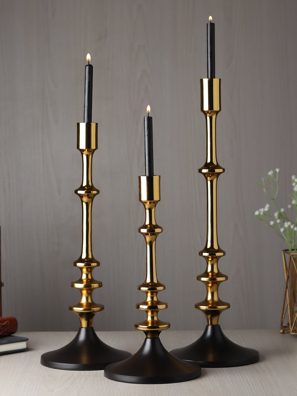 Aristea Gold Candle Holder Large M.M.I. OVERSEAS