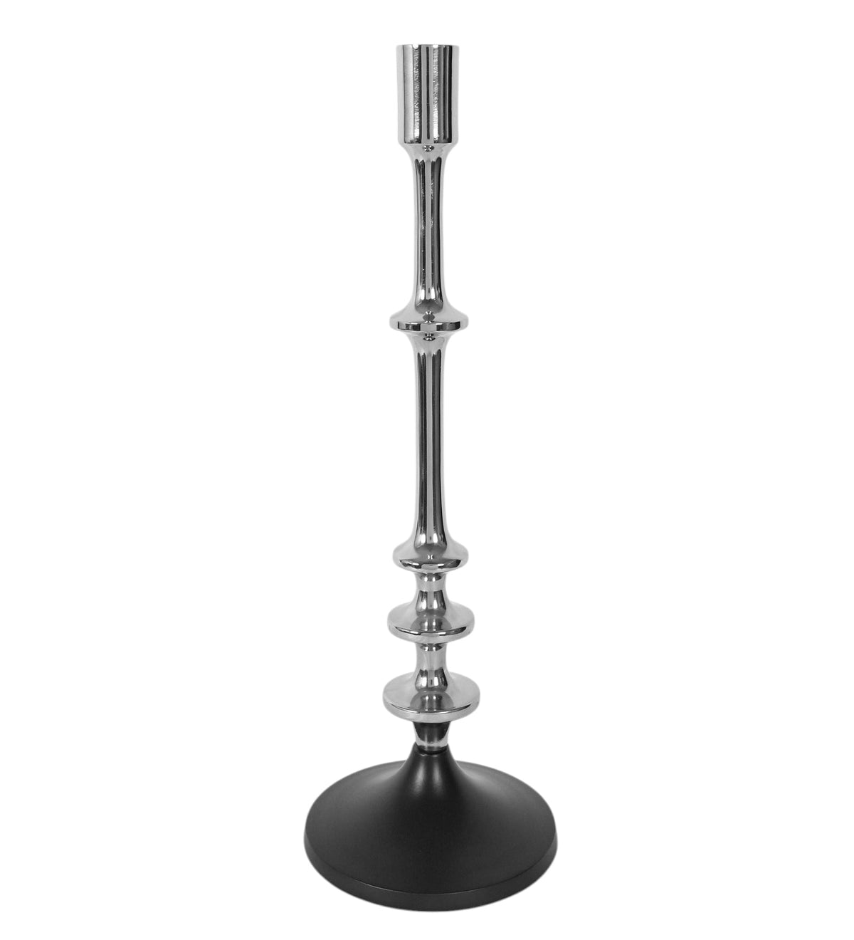 Aristea Silver Candle Holder Large M.M.I. OVERSEAS