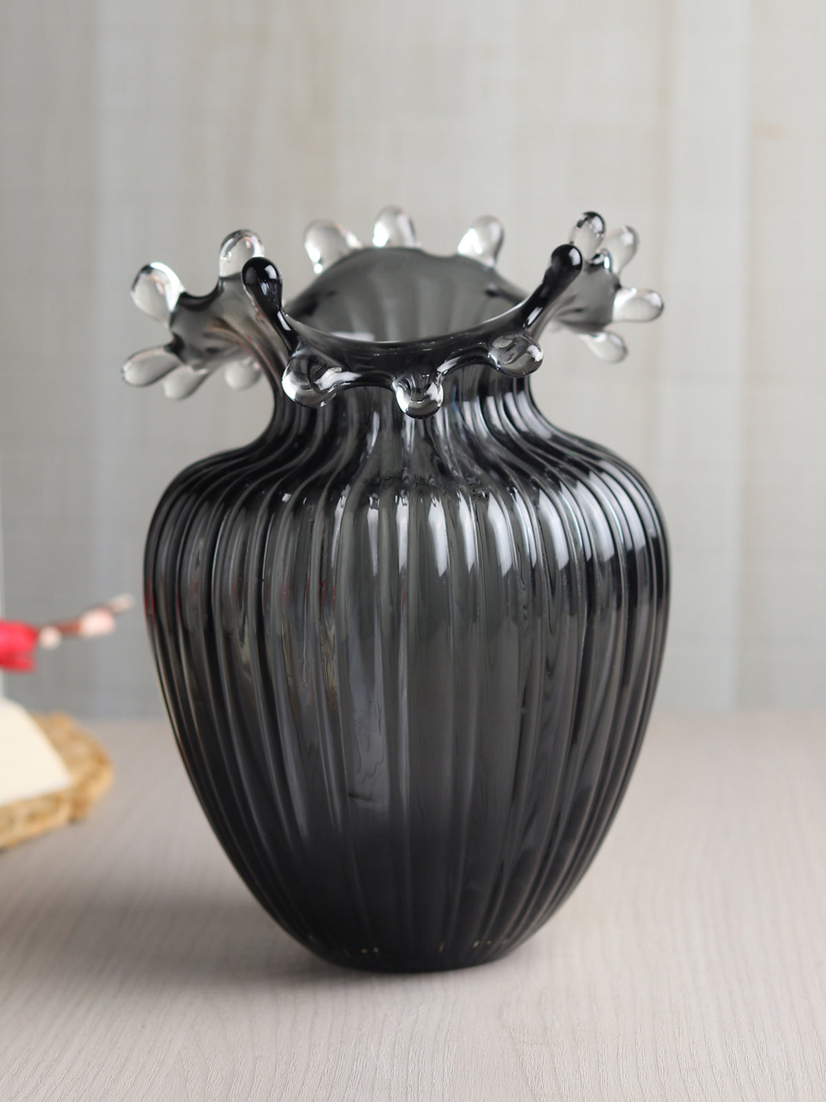 Gatsby Grey Glass Vase Large