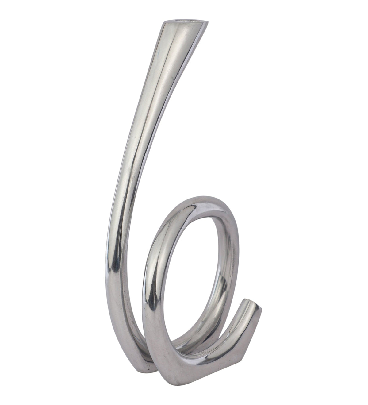 Flame Twisted Candle Holder Silver M.M.I. OVERSEAS