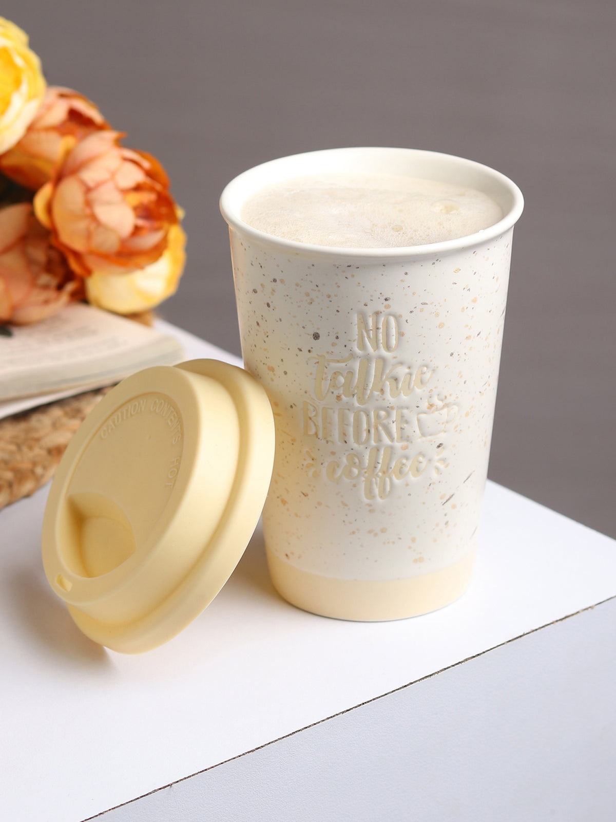 Coffee First Ceramic Mug yellow