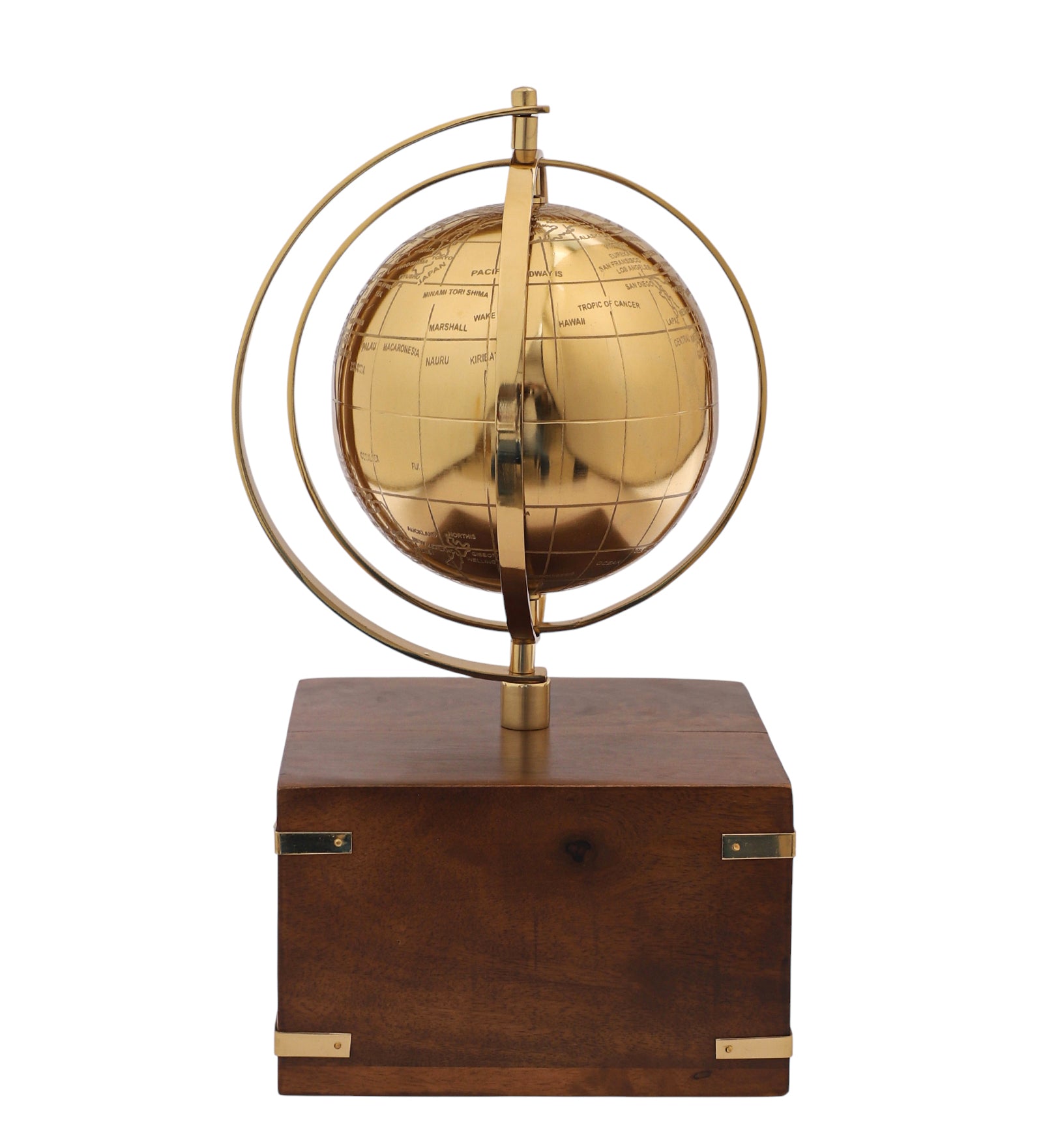 Atlasphere Gold Table Clock M.M.I. OVERSEAS