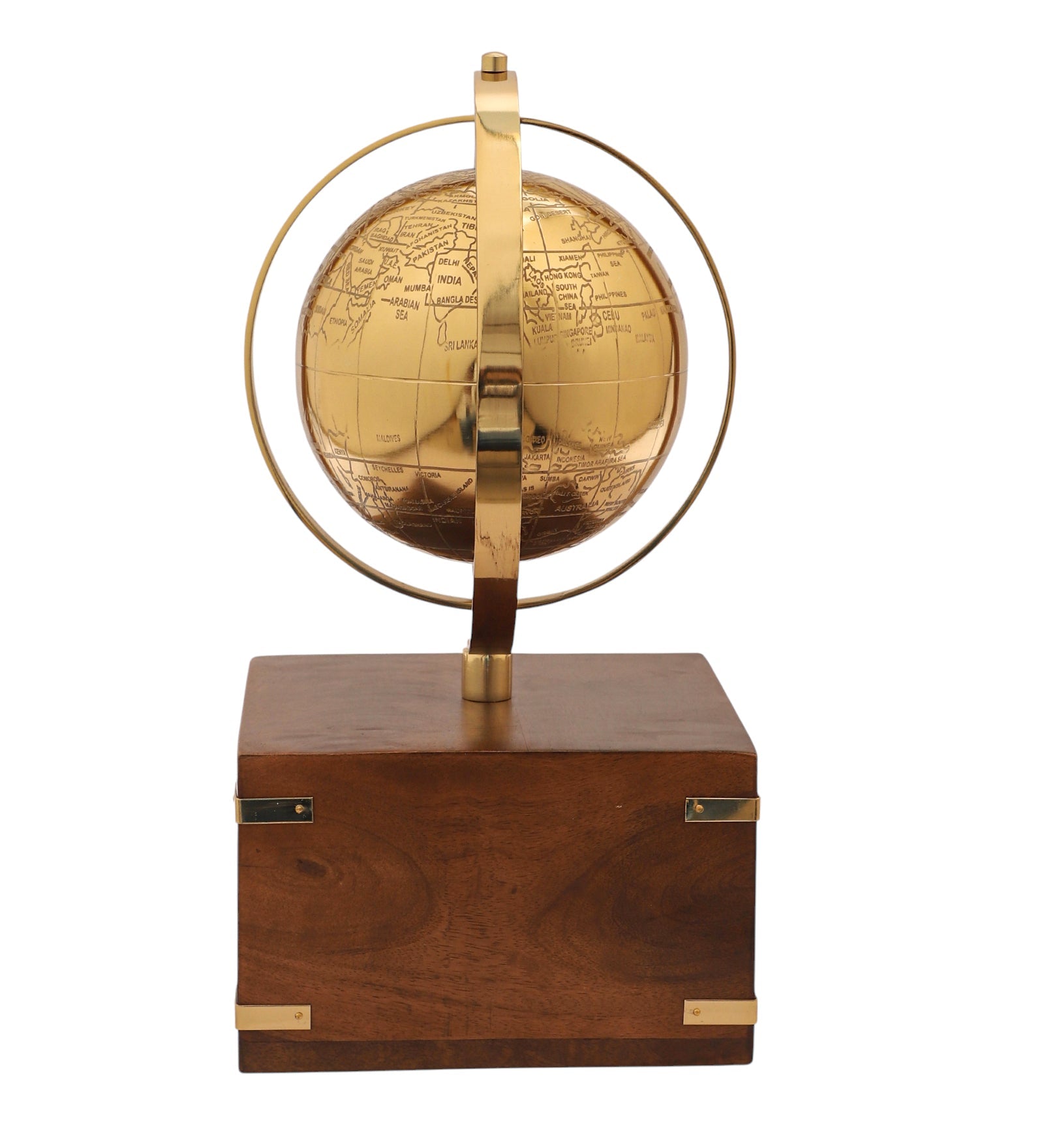 Atlasphere Gold Table Clock M.M.I. OVERSEAS