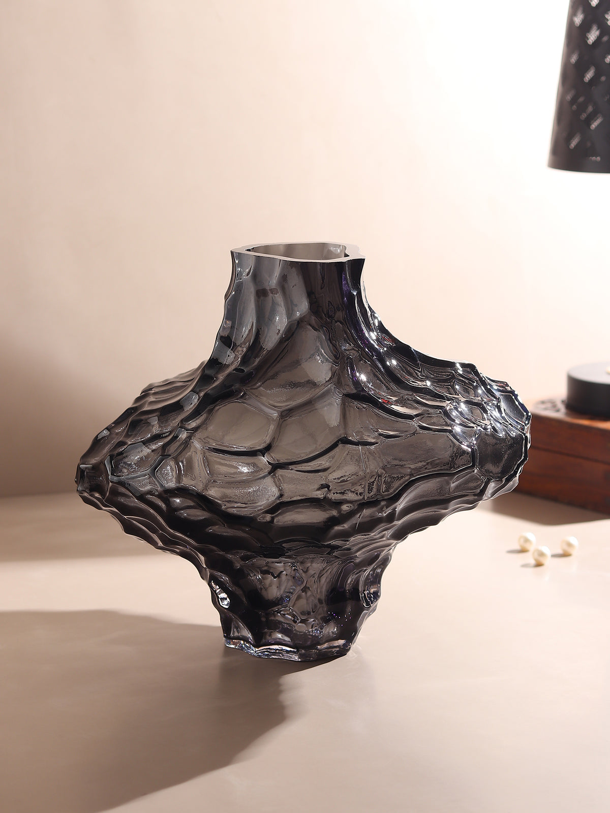 Magma Rise Black Crystal Vase