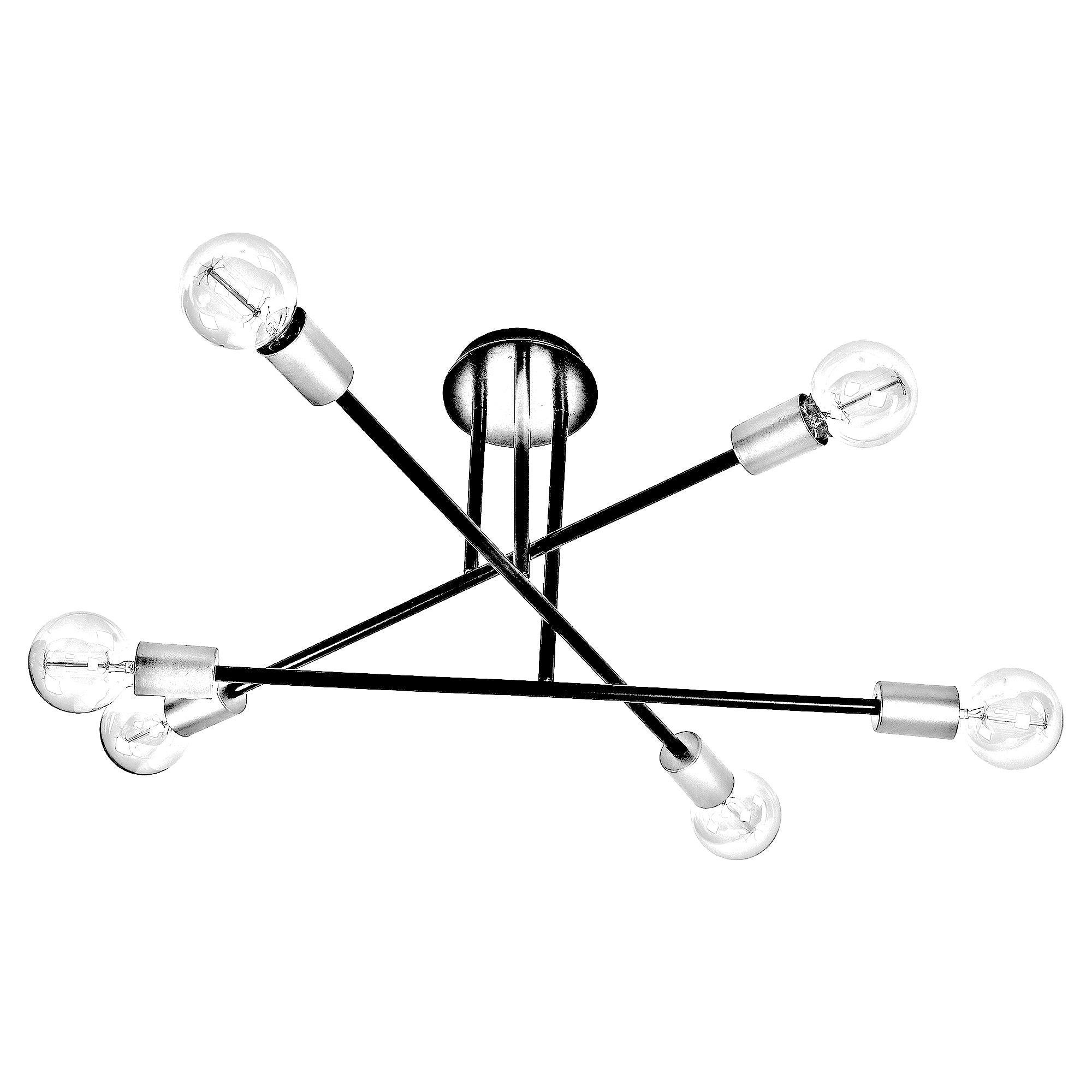 Six Head Sputnik Black Mordern Chandelier By SS Lightings - Ouch Cart