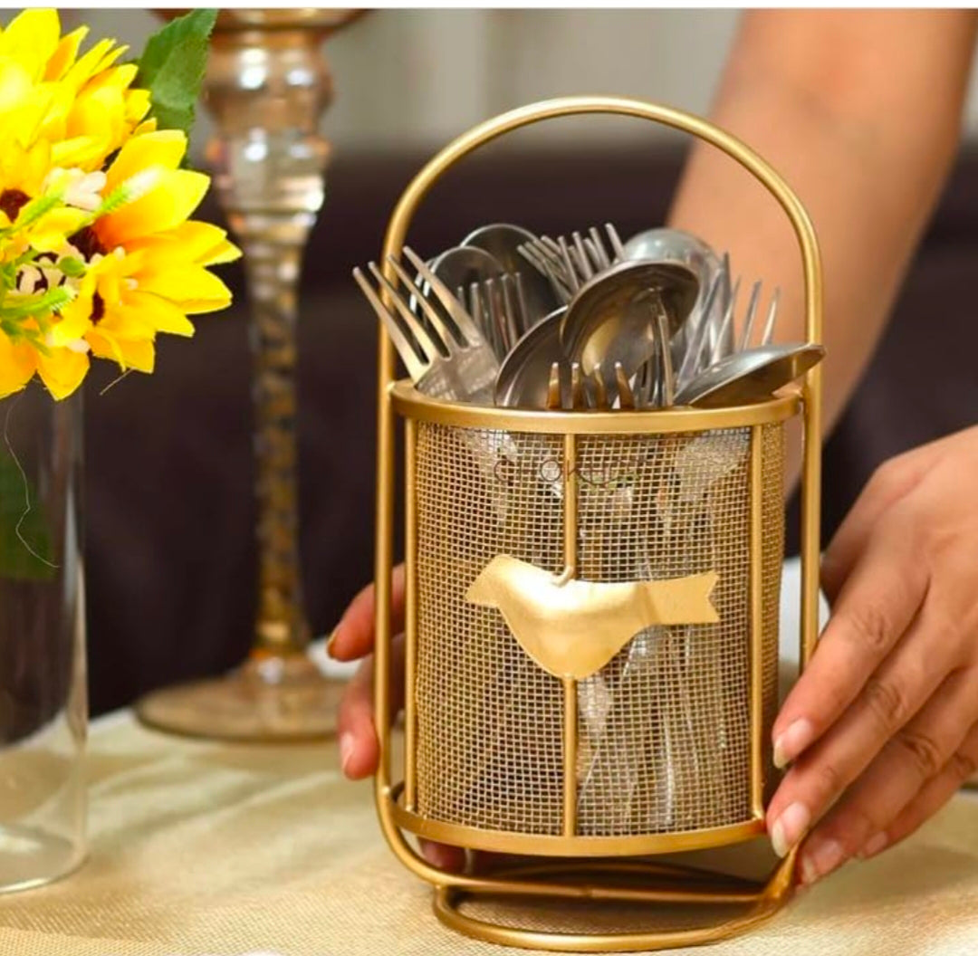Luxury Metal Cautlary Basket (Gold) | Cautlary Basket Hotel Restaurant Kitchen. National Handicraft Town