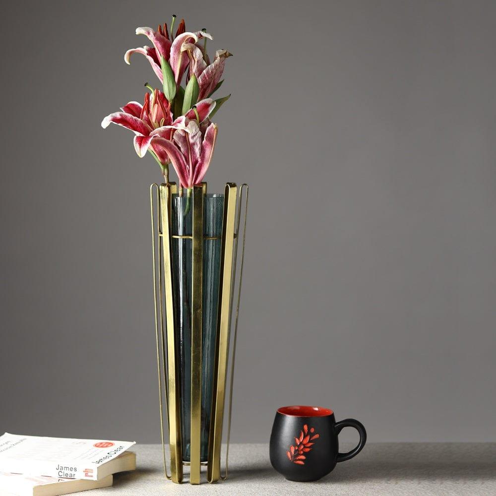 Allure Radiant Metal Hue Vase Green - Ouch Cart