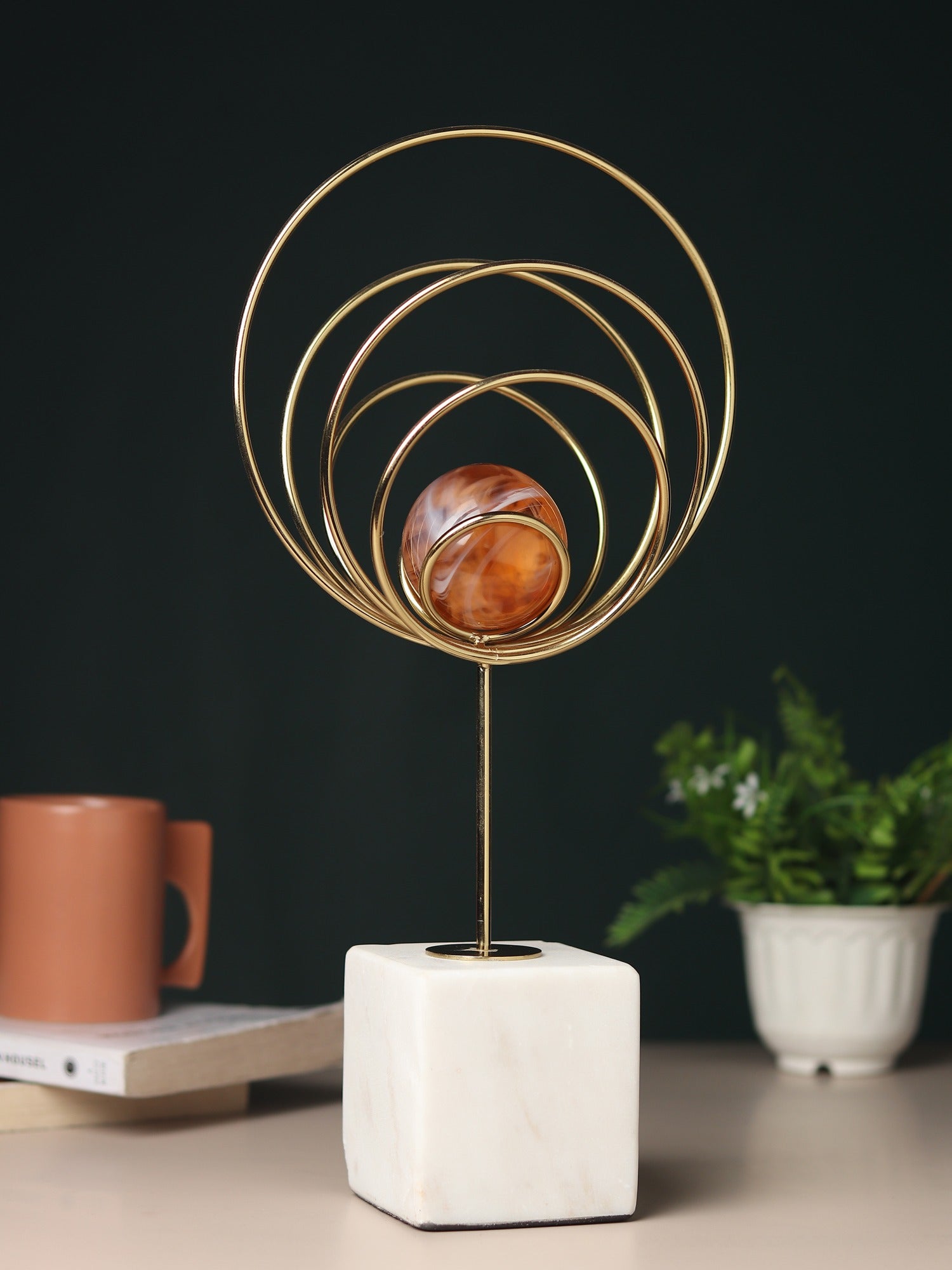 Aurora Silver Rings Accent Piece Peach M.M.I. OVERSEAS