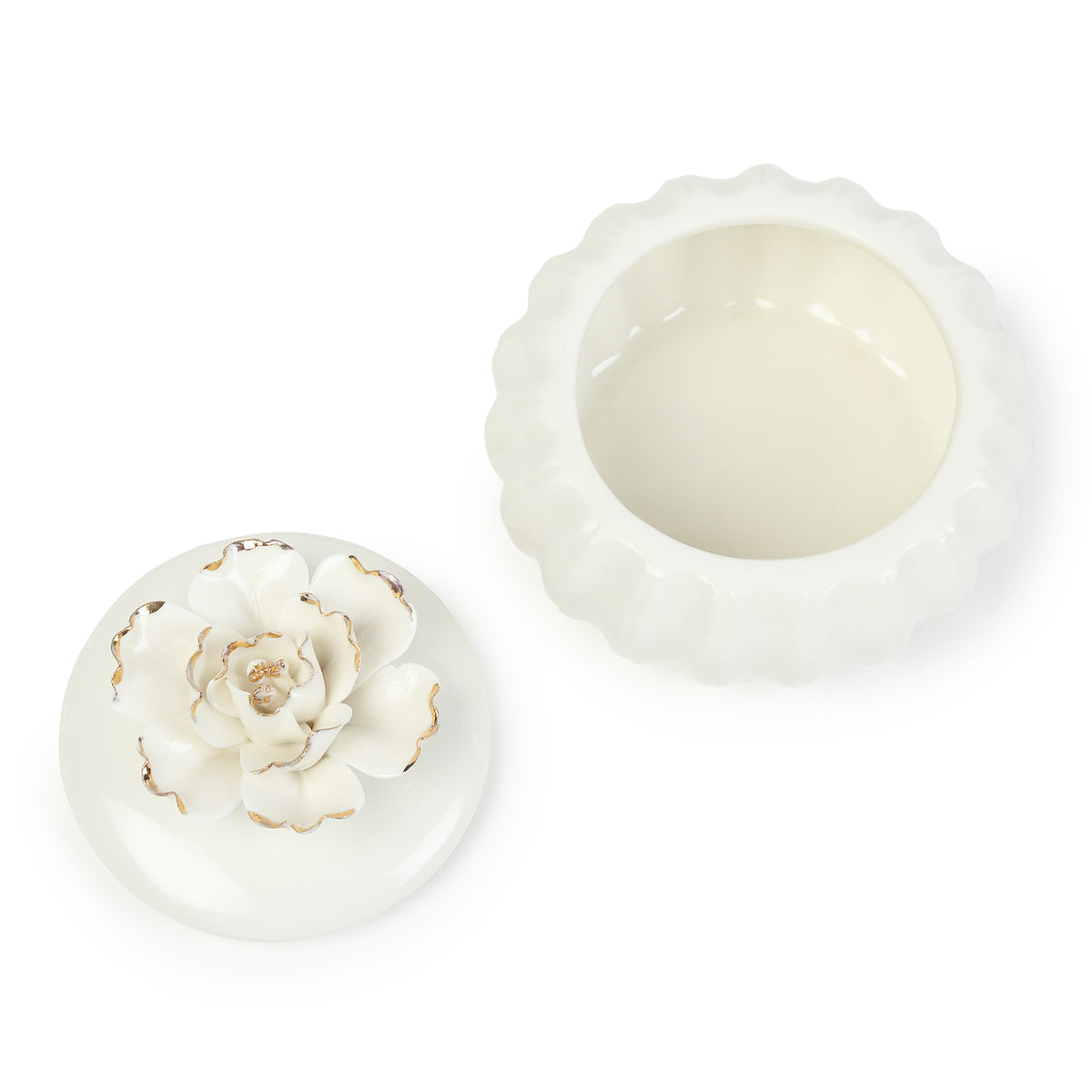 Ivory Blossom Porcelain Box - Ouchcart