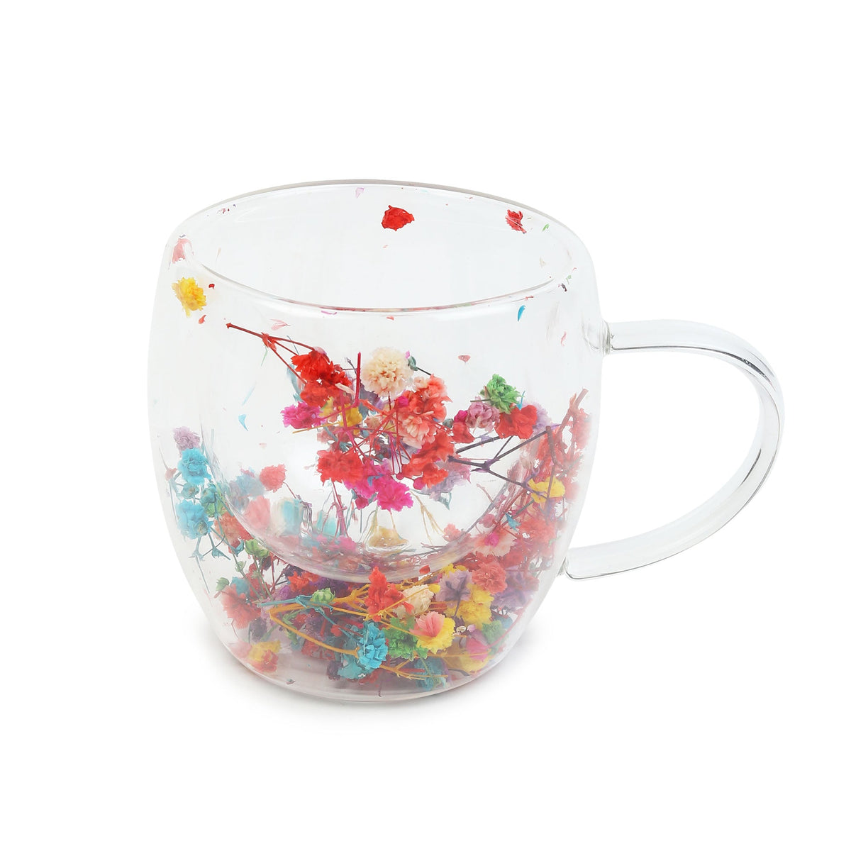 Dahlia multicoloured Glass Mug Small M.M.I. OVERSEAS
