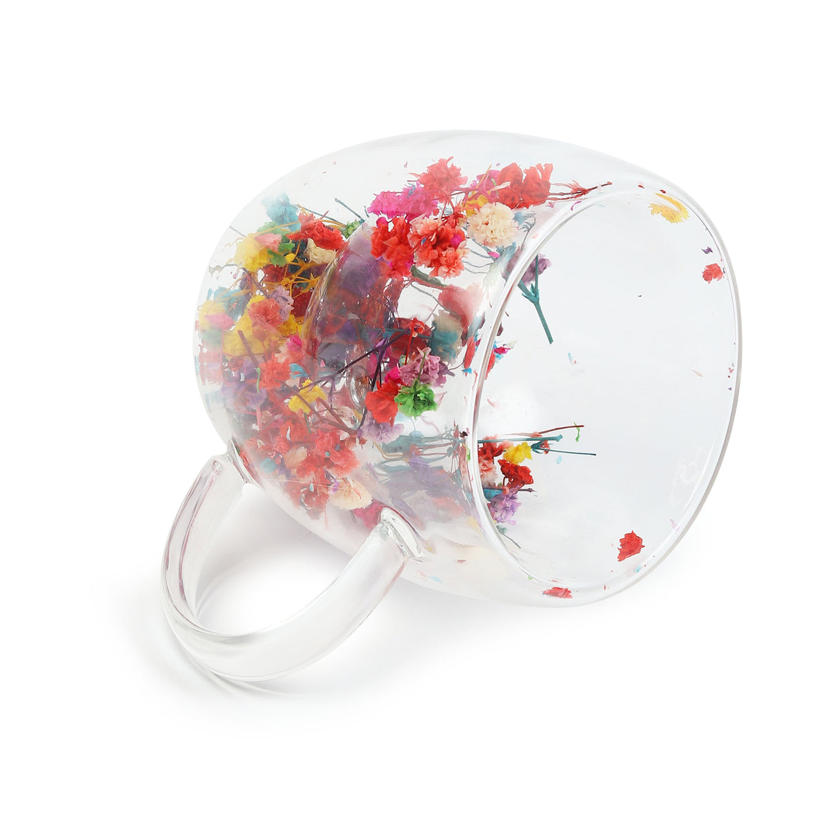 Dahlia multicoloured Glass Mug Small - OUCHCART