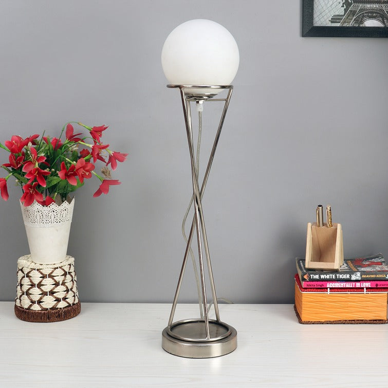 " Sybil's Orb" Silver by Décor de Maison silver table lamp in Pewter finish M.M.I. OVERSEAS