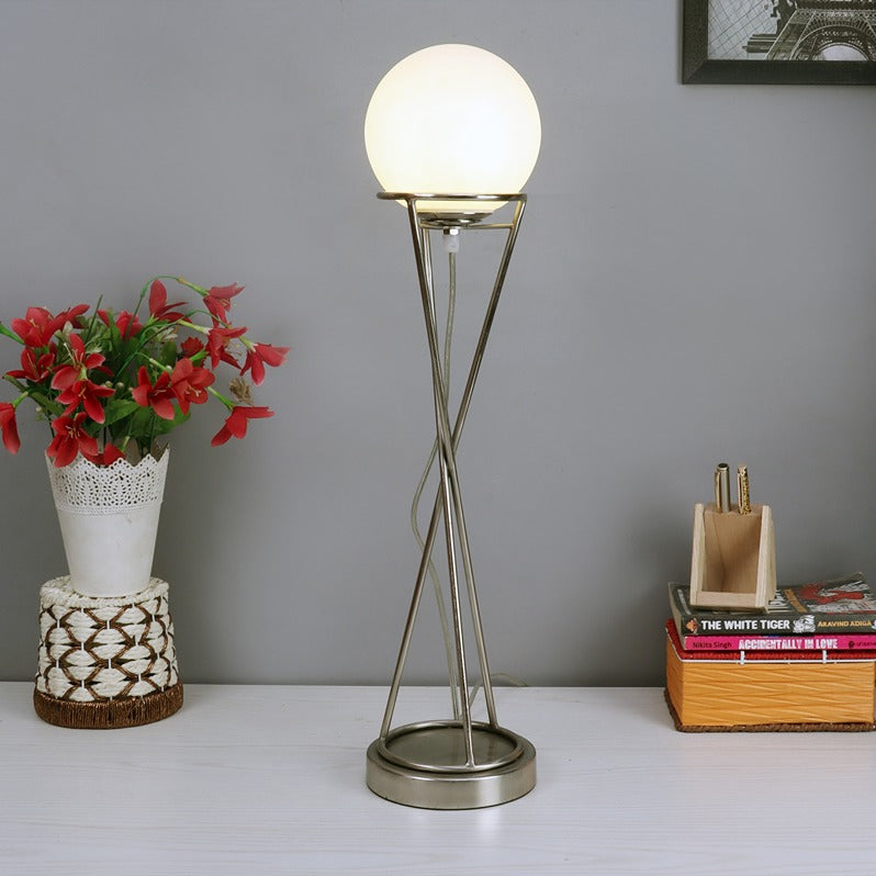 " Sybil's Orb" Silver by Décor de Maison silver table lamp in Pewter finish - OUCHCART
