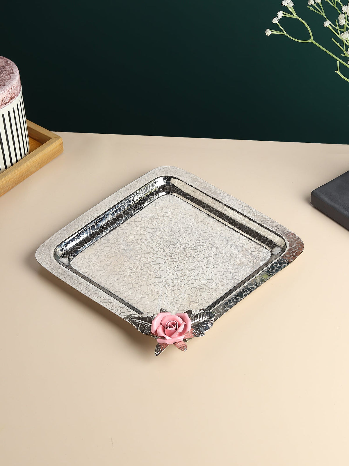 Petal Eclat Pink Square Tray Ouch Cart