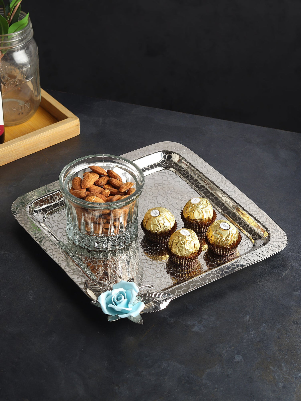 Petal Eclat Pink Square Tray Ouch Cart