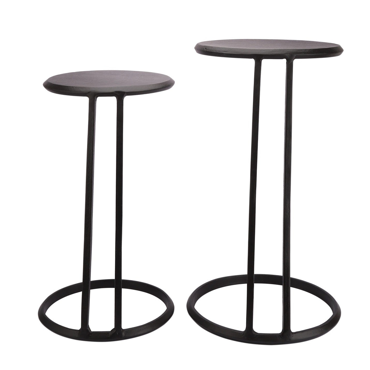 Slanted Nesting Tables by Décor de Maison in Raw Antique Gold Finish small size M.M.I. OVERSEAS