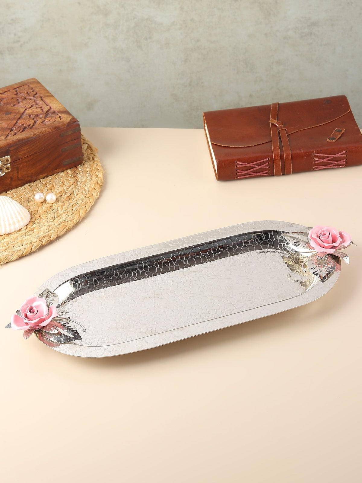 Petal Eclat Pink Oval Tray Ouch Cart