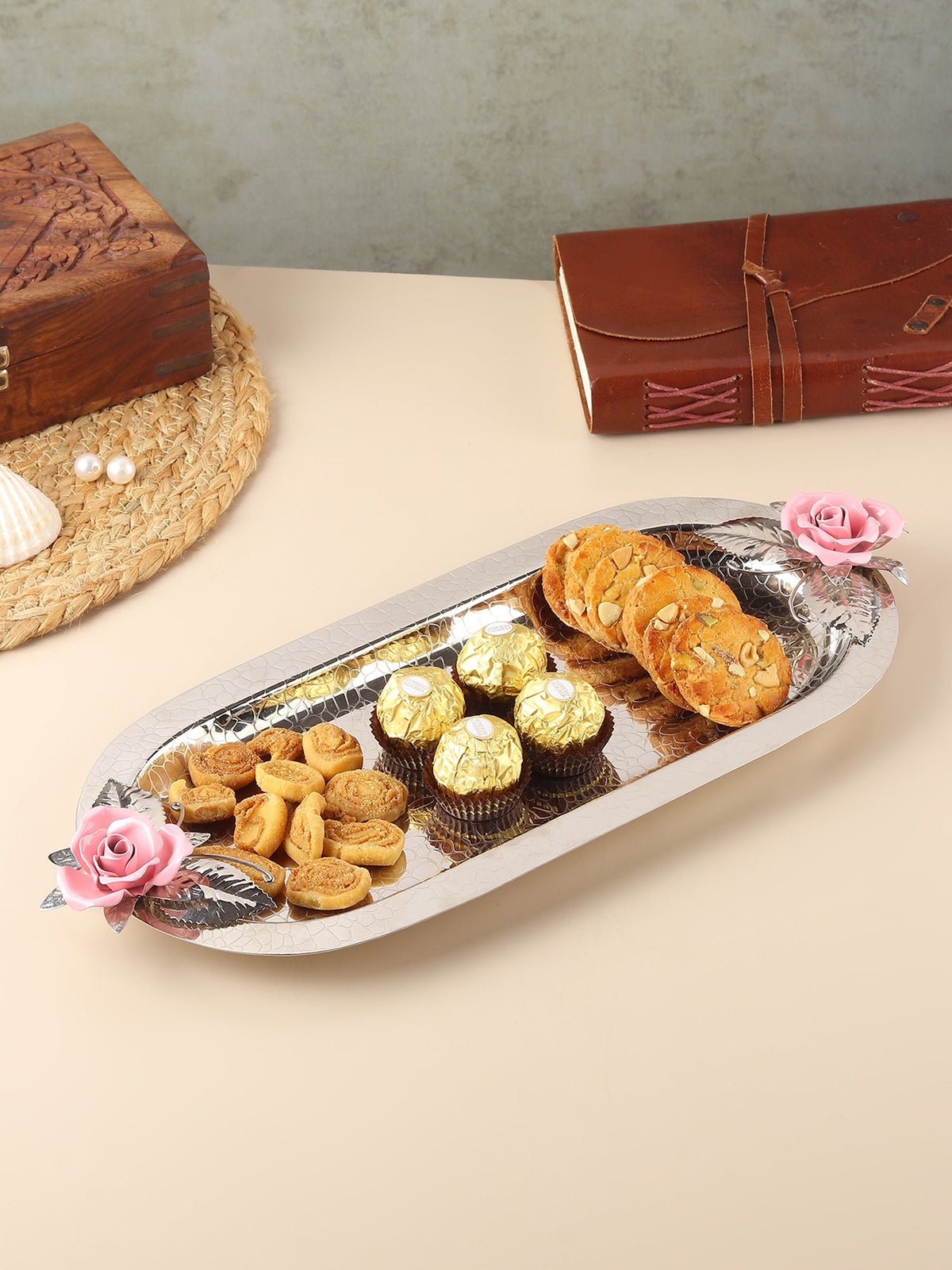 Petal Eclat Pink Oval Tray Ouch Cart