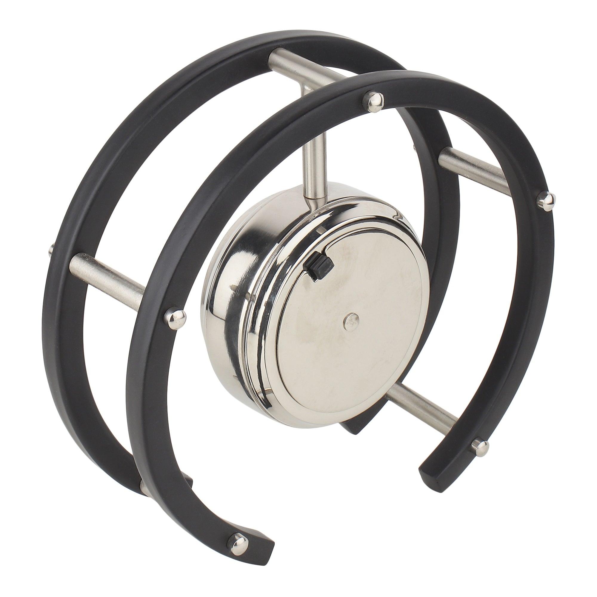 Luna Serenade Table Clock in Silver & Black - Ouch Cart