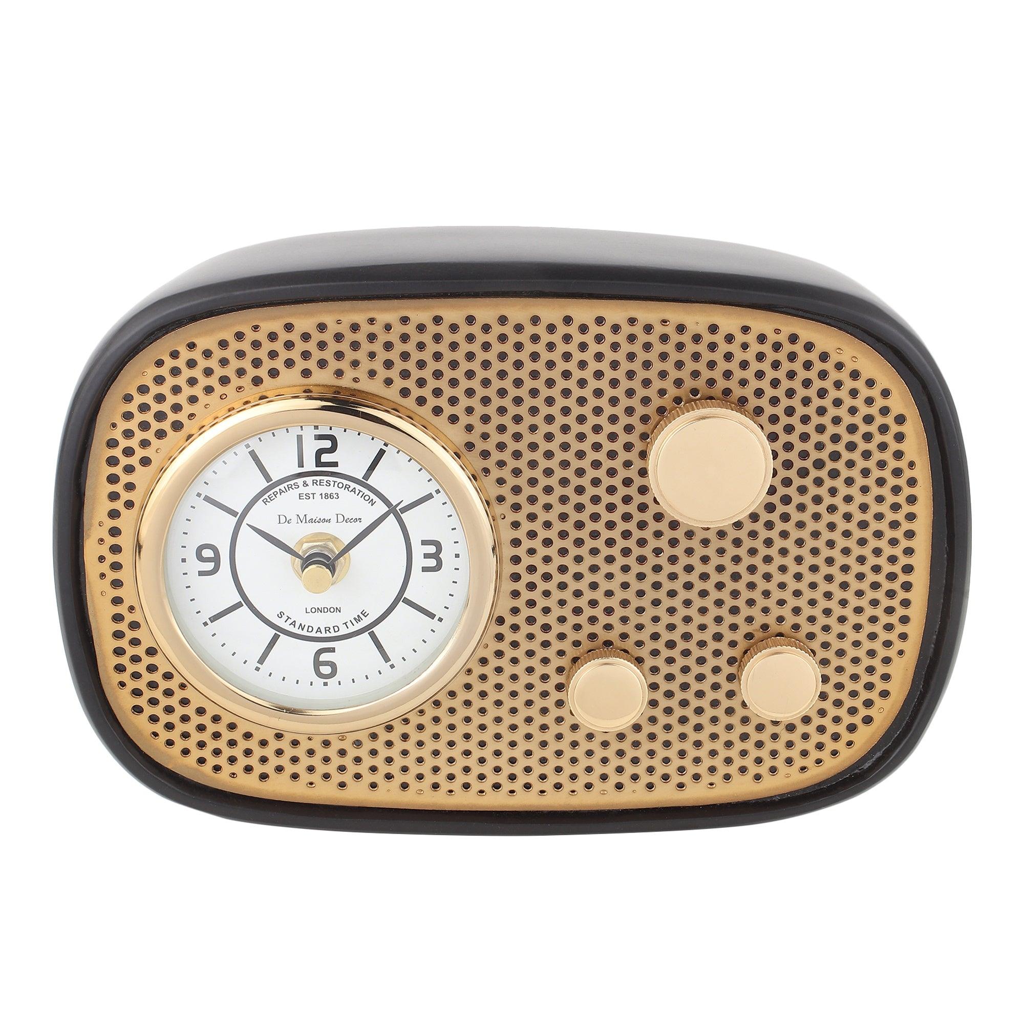 Radio Wave Table Clock in Black Frame - Ouch Cart