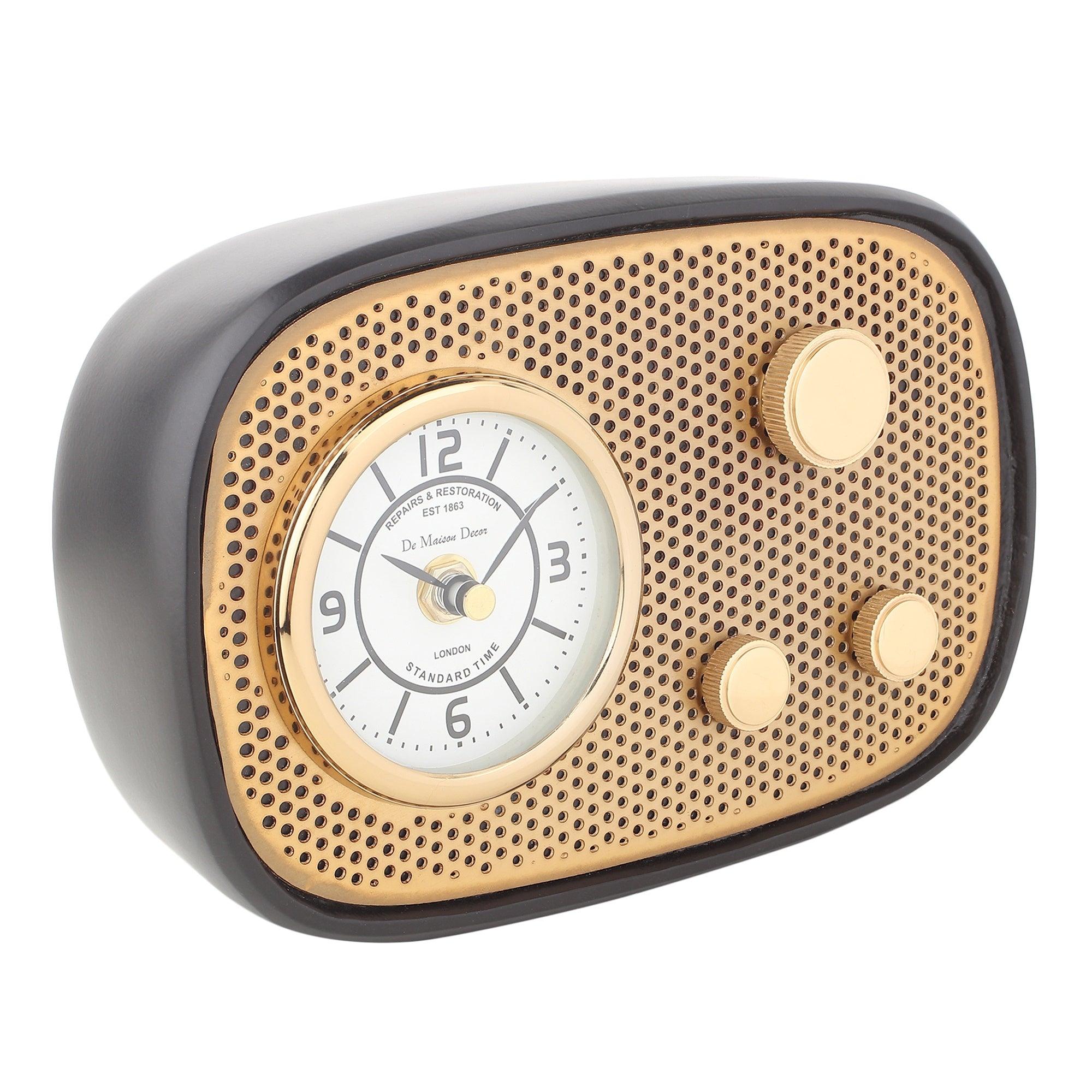 Radio Wave Table Clock in Black Frame - Ouch Cart