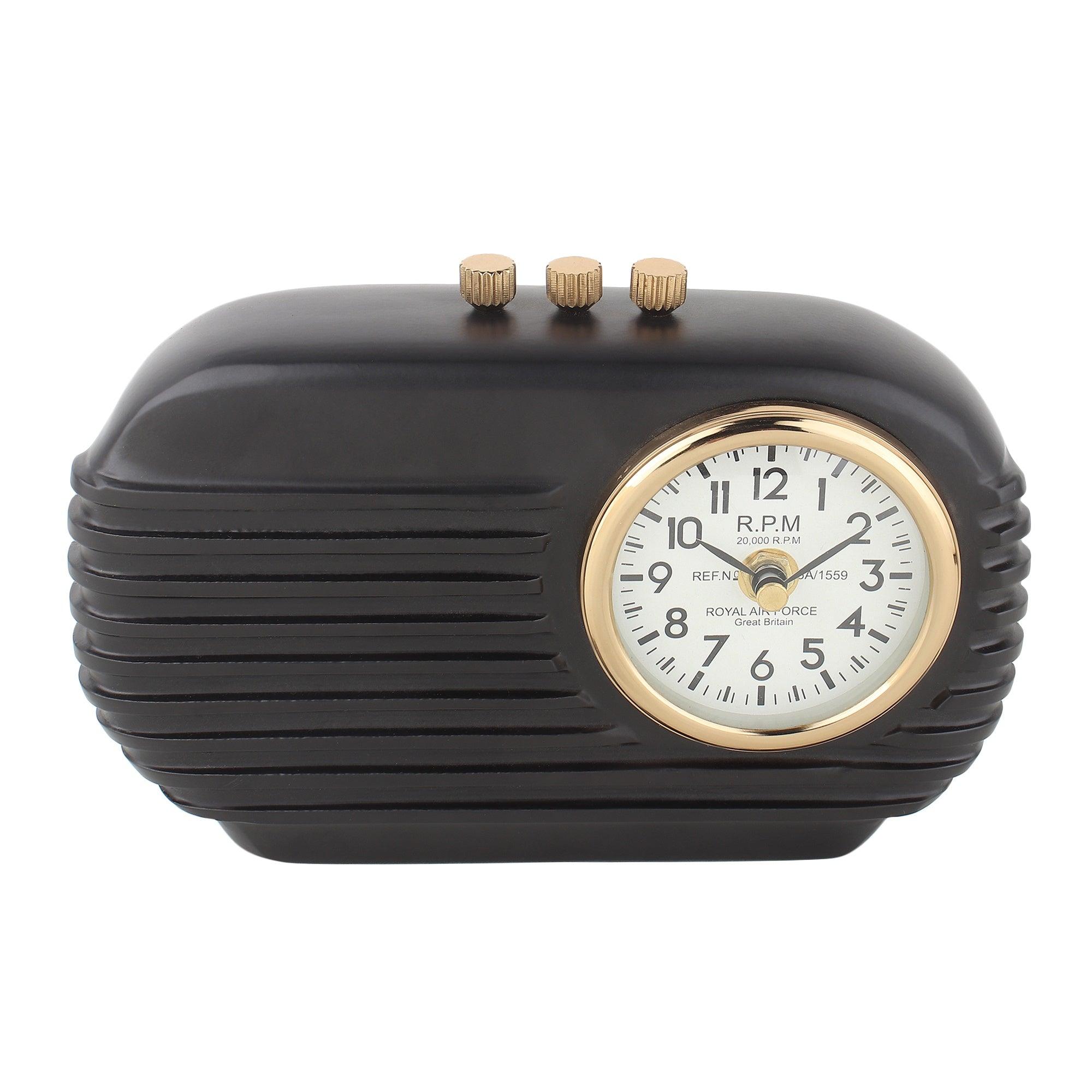 Radio Reverie Table Clock in Black - Ouch Cart
