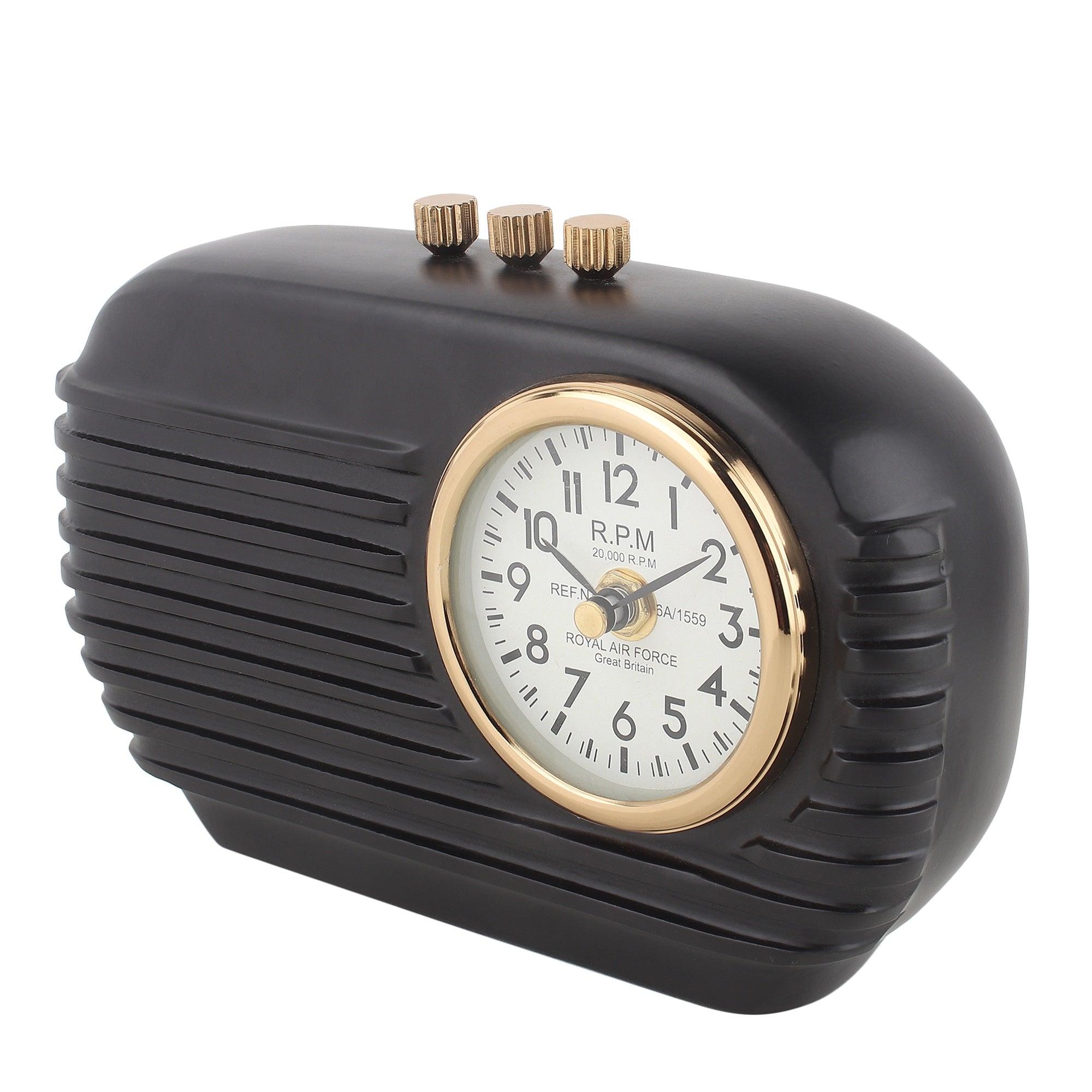 Radio Reverie Table Clock in Black - Ouch Cart
