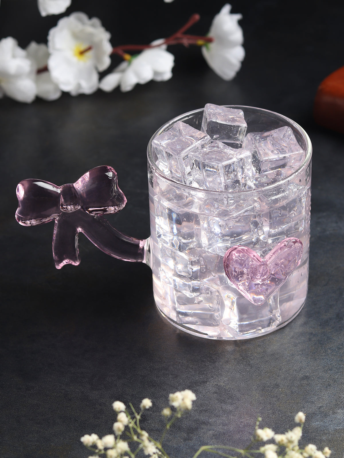 Bowed Heart Glass Cup - Ouchcart