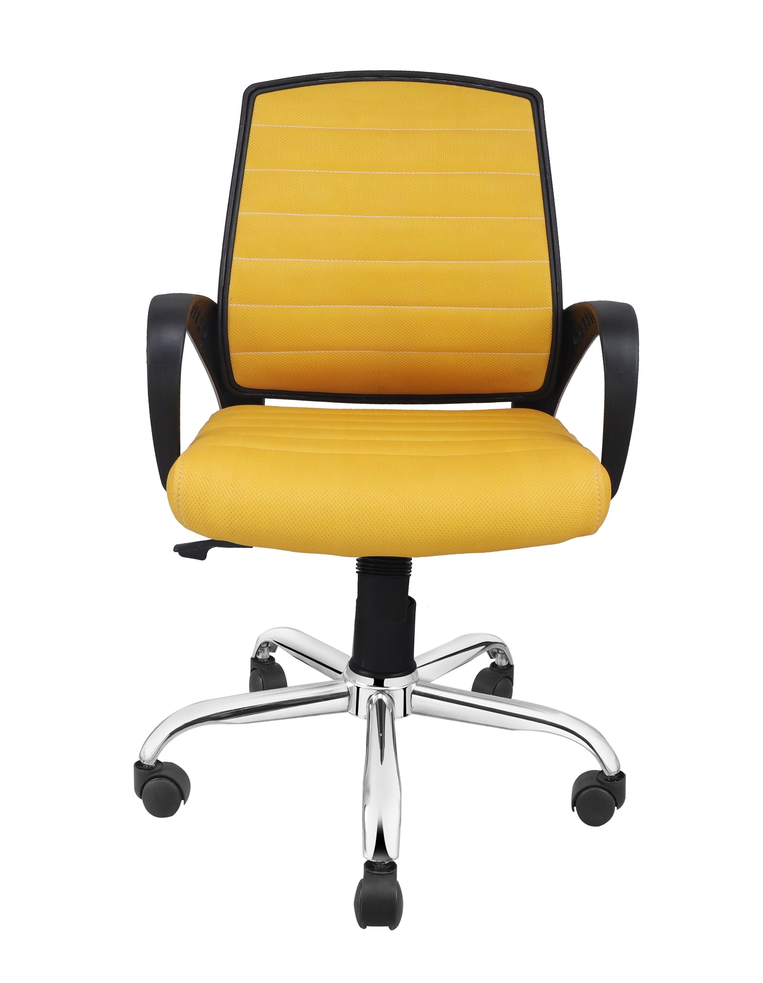 Smart Ergonomic Chair With Breathable Yellow Mesh Fabric