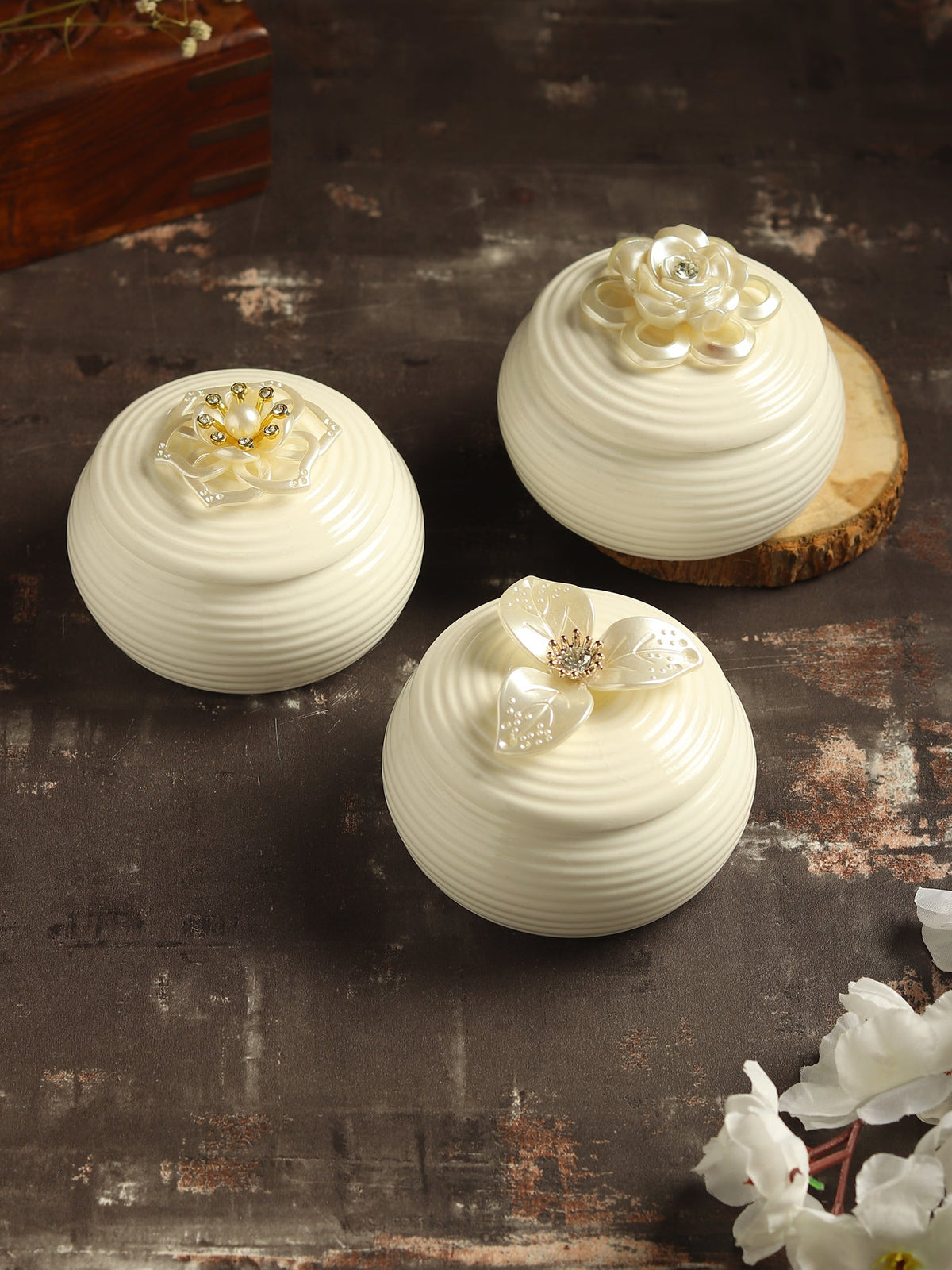 Botanique Porcelain Box Set M.M.I. OVERSEAS
