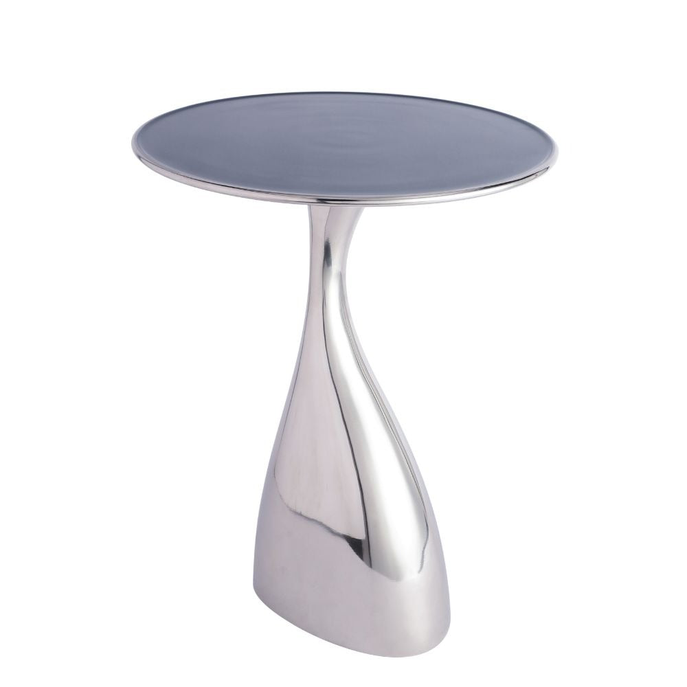 De Maison Decor Ernest Table In Blue Enamel Silver Finish M.M.I. OVERSEAS