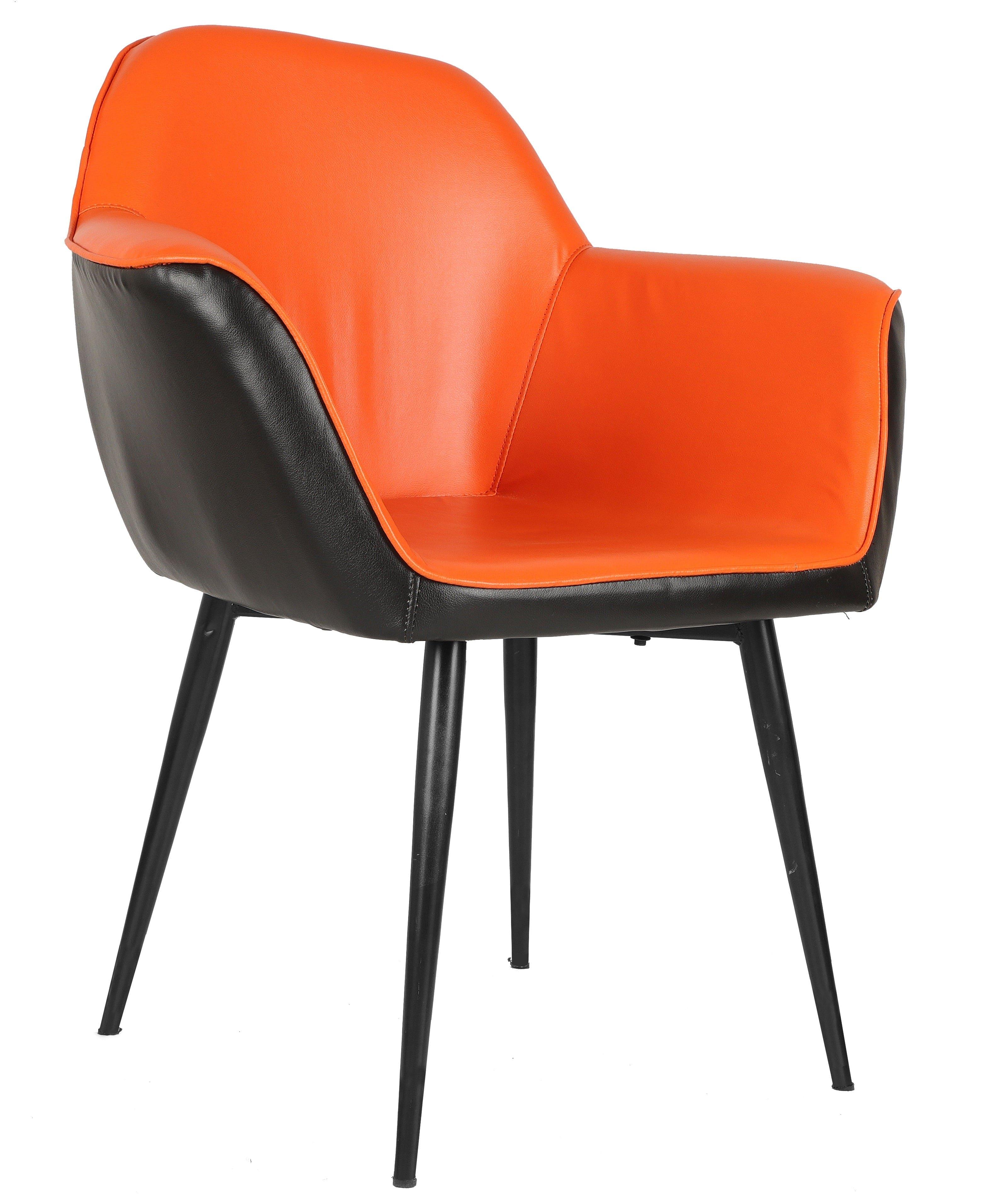 Adiko Lounge Chair Stool in Orange / Black Color - Ouch Cart