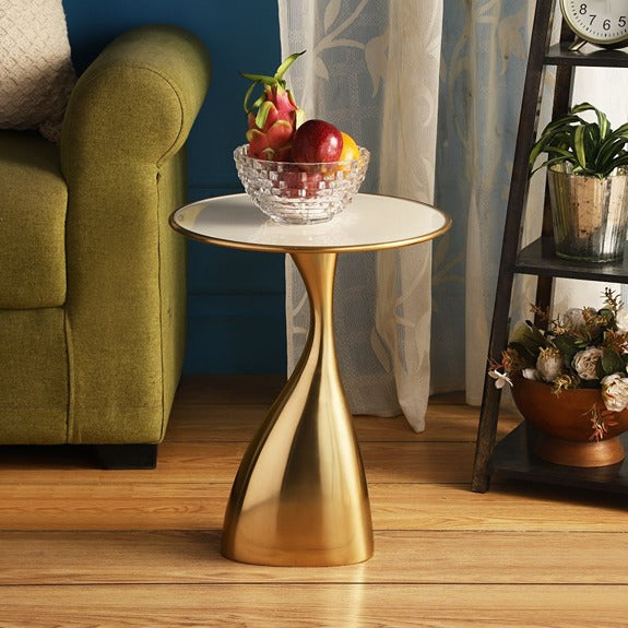 Ernest Table in Ivroy Enamel Gold Finish -OUCHCART