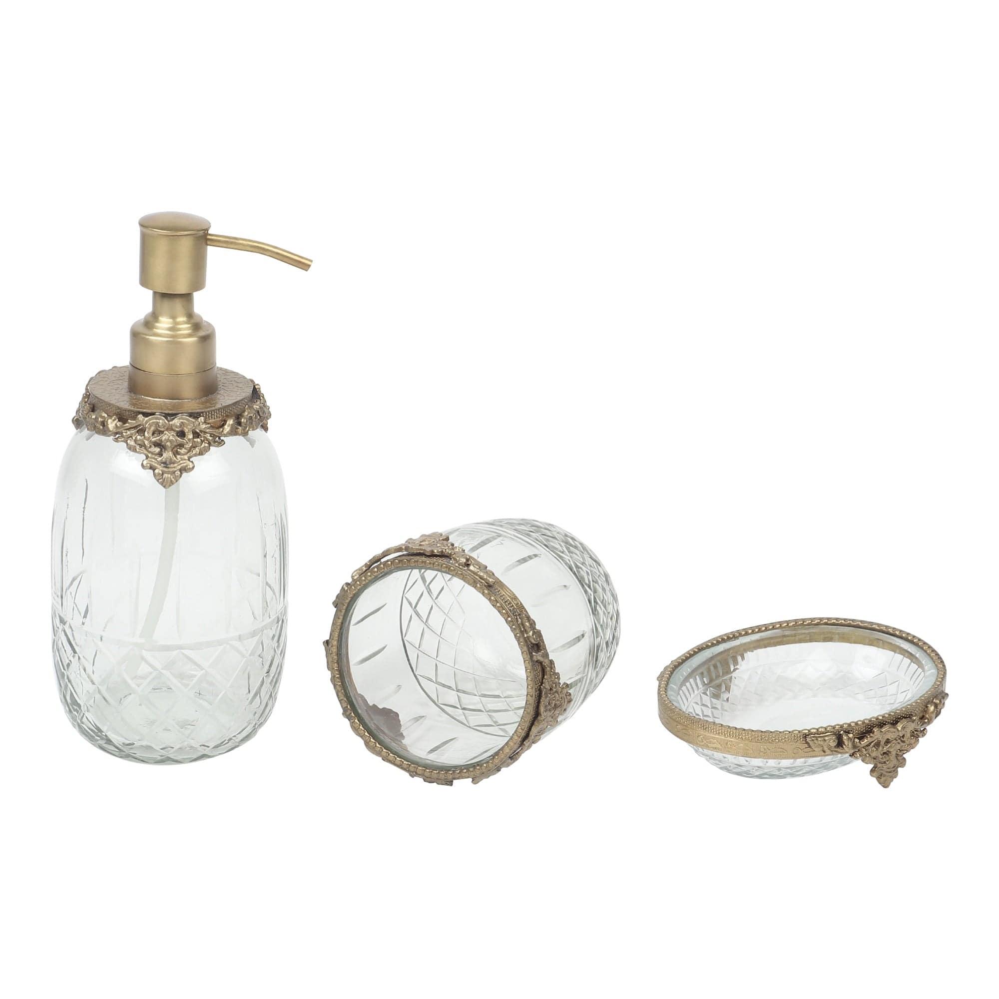 Regal Brass Accents Bathroom Set in Antique Gold Finish - Ouch Cart