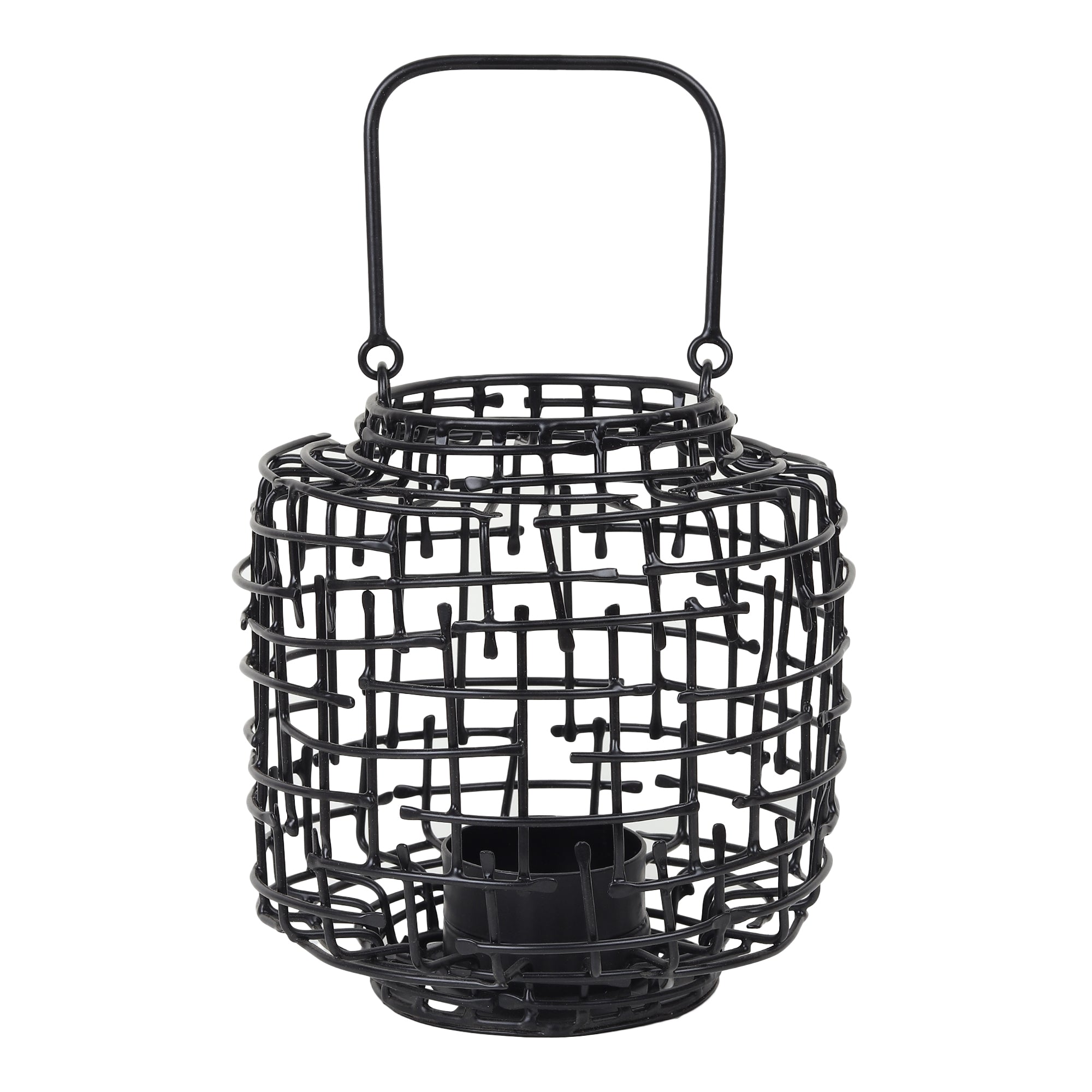 Basketweave Black Tea Light Holder M.M.I. OVERSEAS