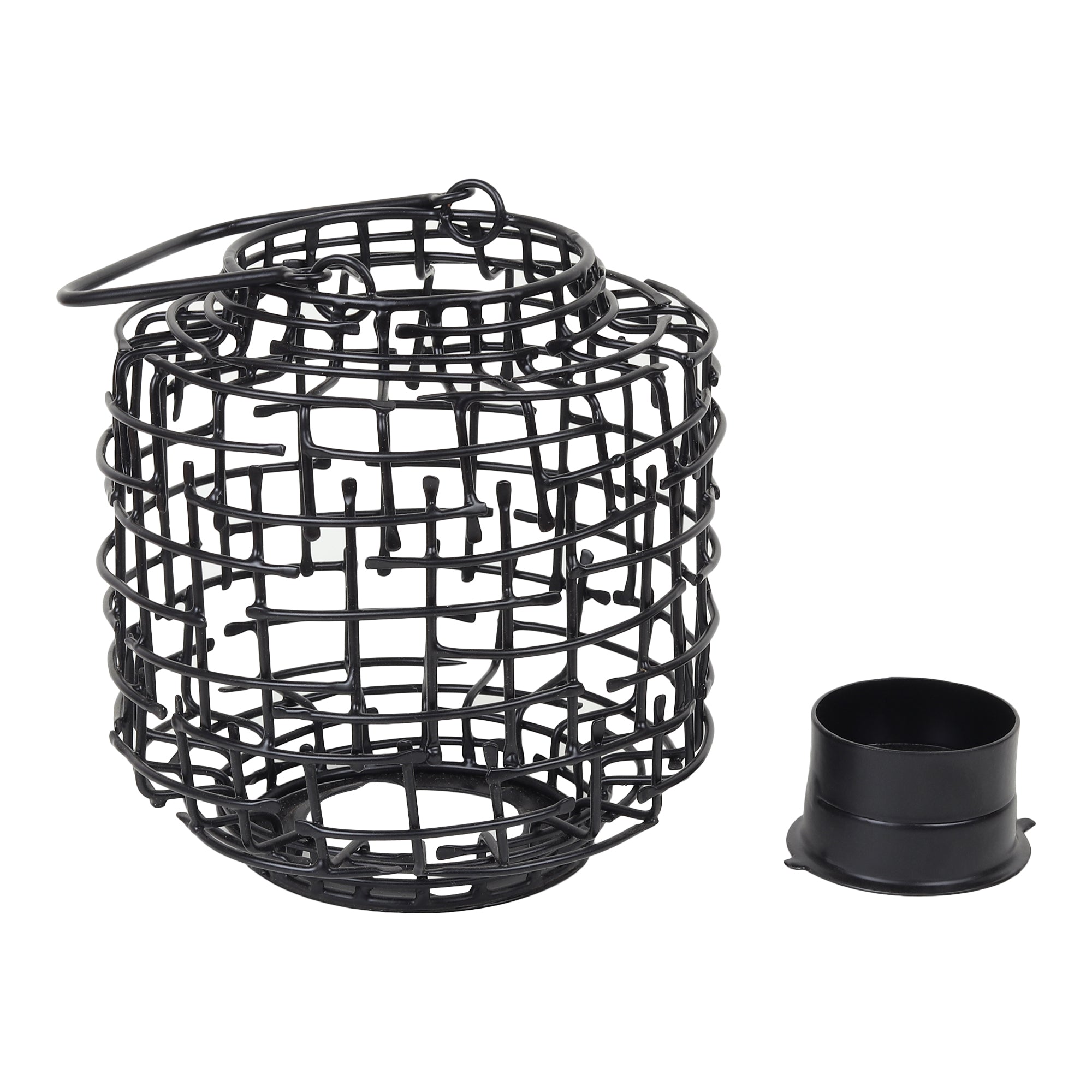 Basketweave Black Tea Light Holder M.M.I. OVERSEAS
