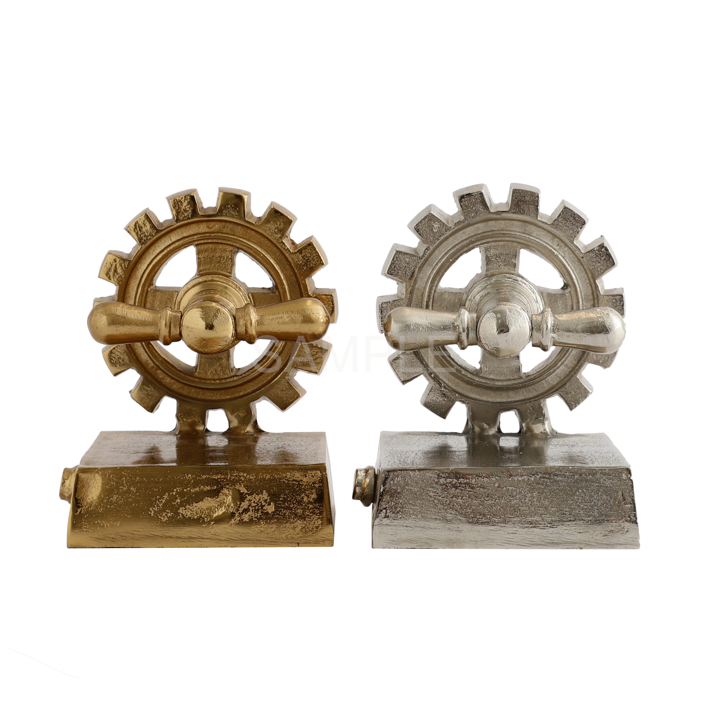 The Gearlock Bookend Gold & Silver- OUCH CART