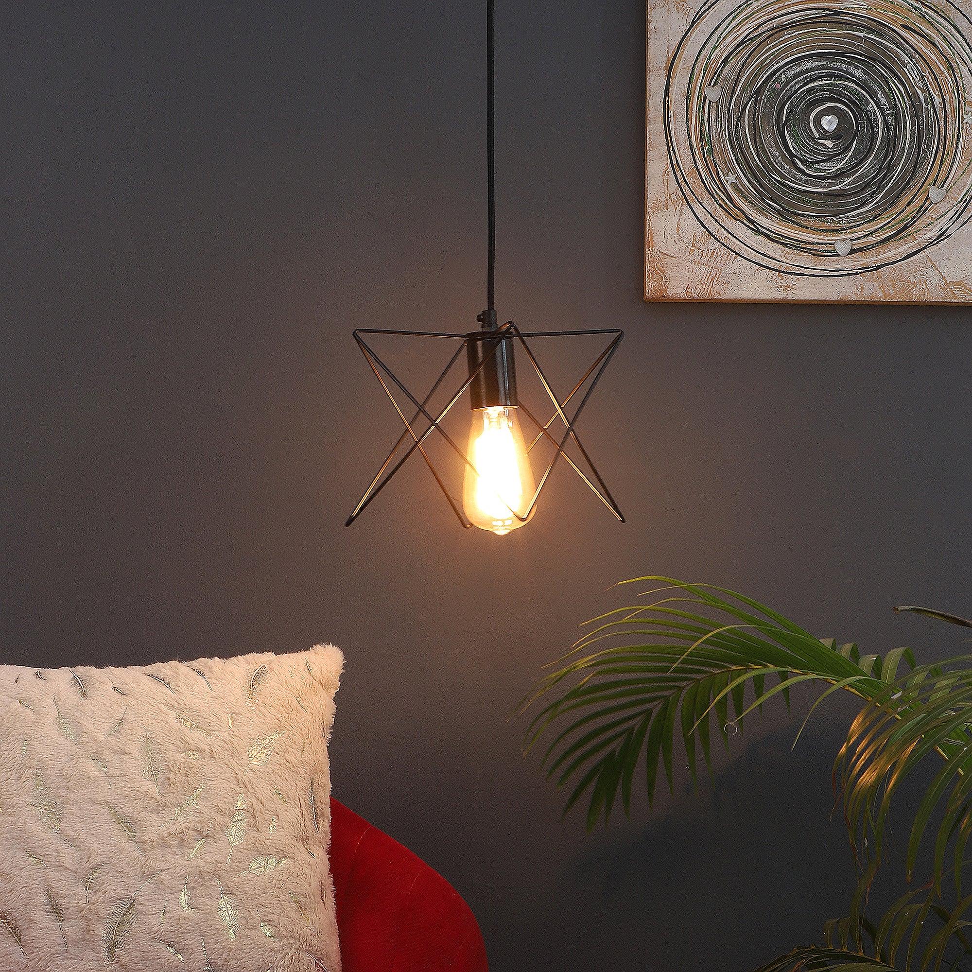 Nordic Black Vintage Metal Single Hanging Light by SS Lightings - Ouch Cart